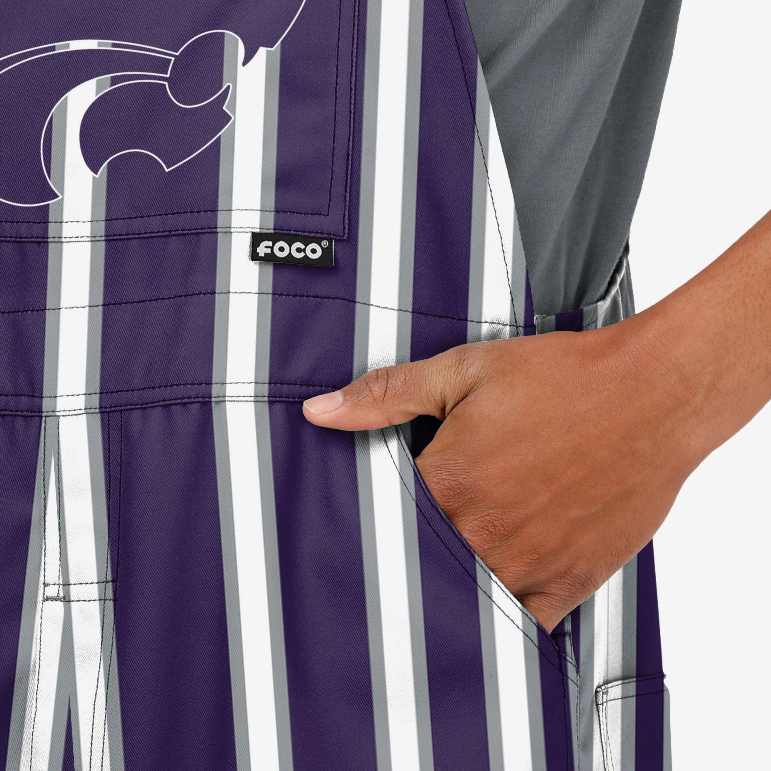 Kansas State Wildcats Mens Sideline Spirit Bib Overalls - Image 5