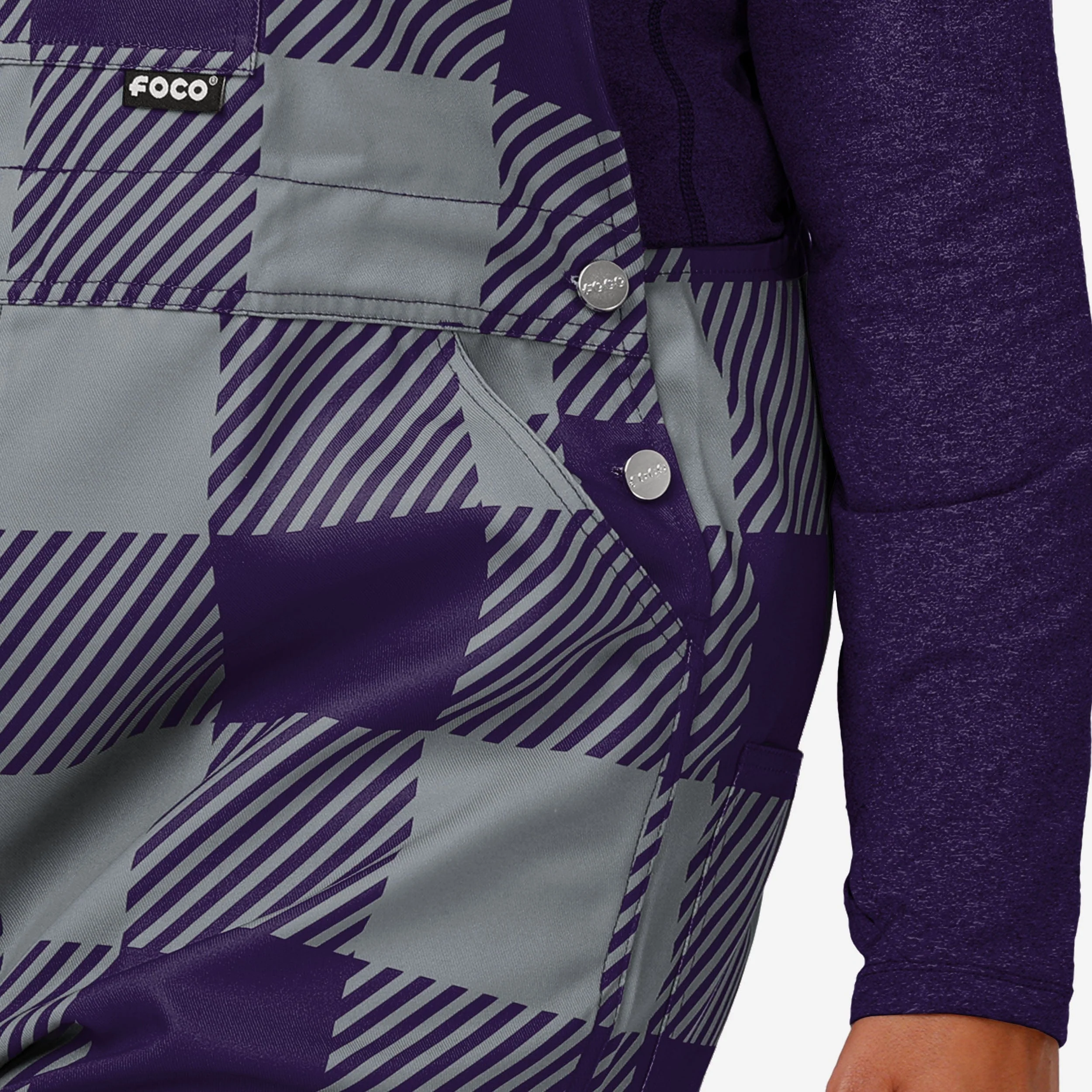 Kansas State Wildcats Womens Plaid Bib Overalls - Image 5