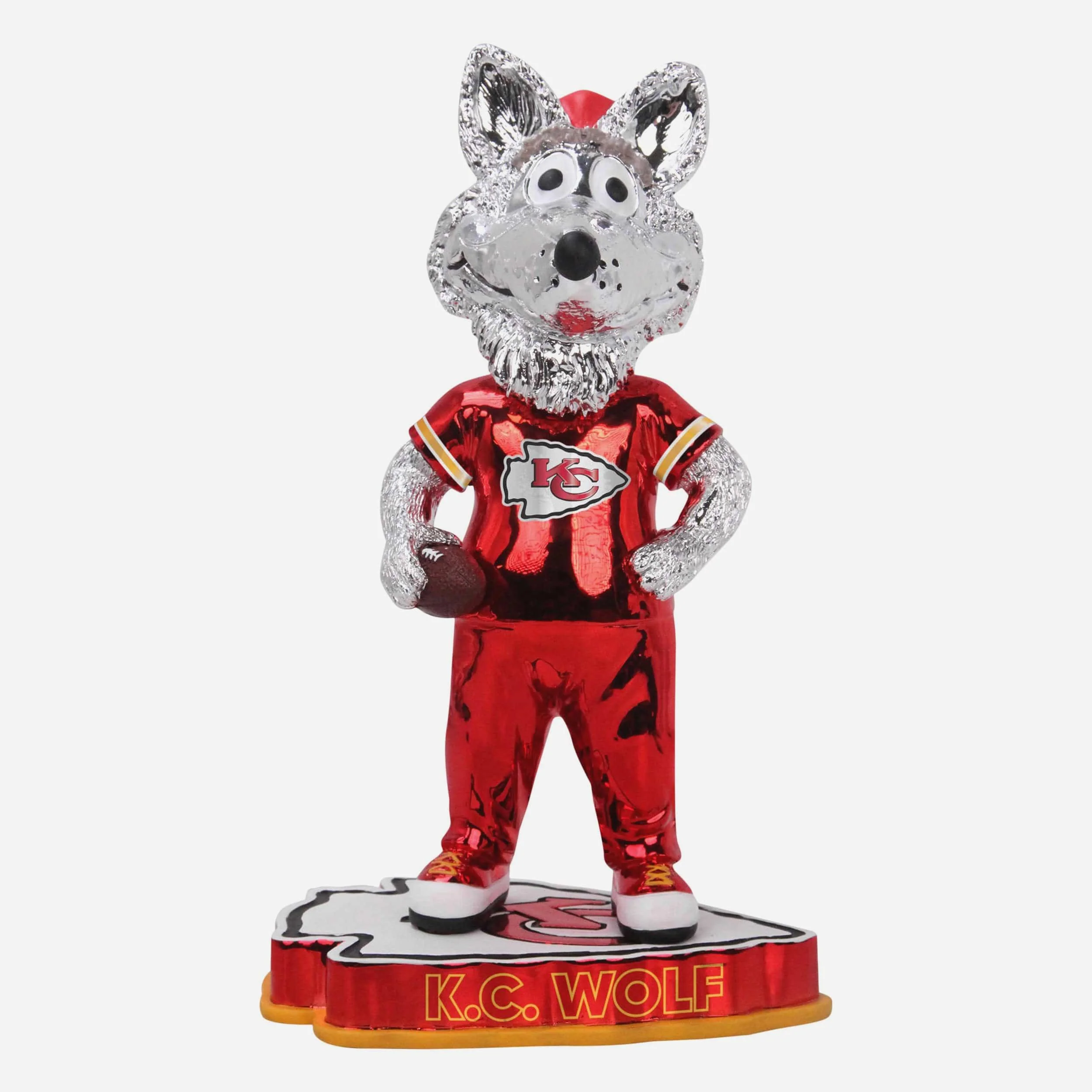 KC Wolf Kansas City Chiefs Electroplated Mascot Bobblehead
