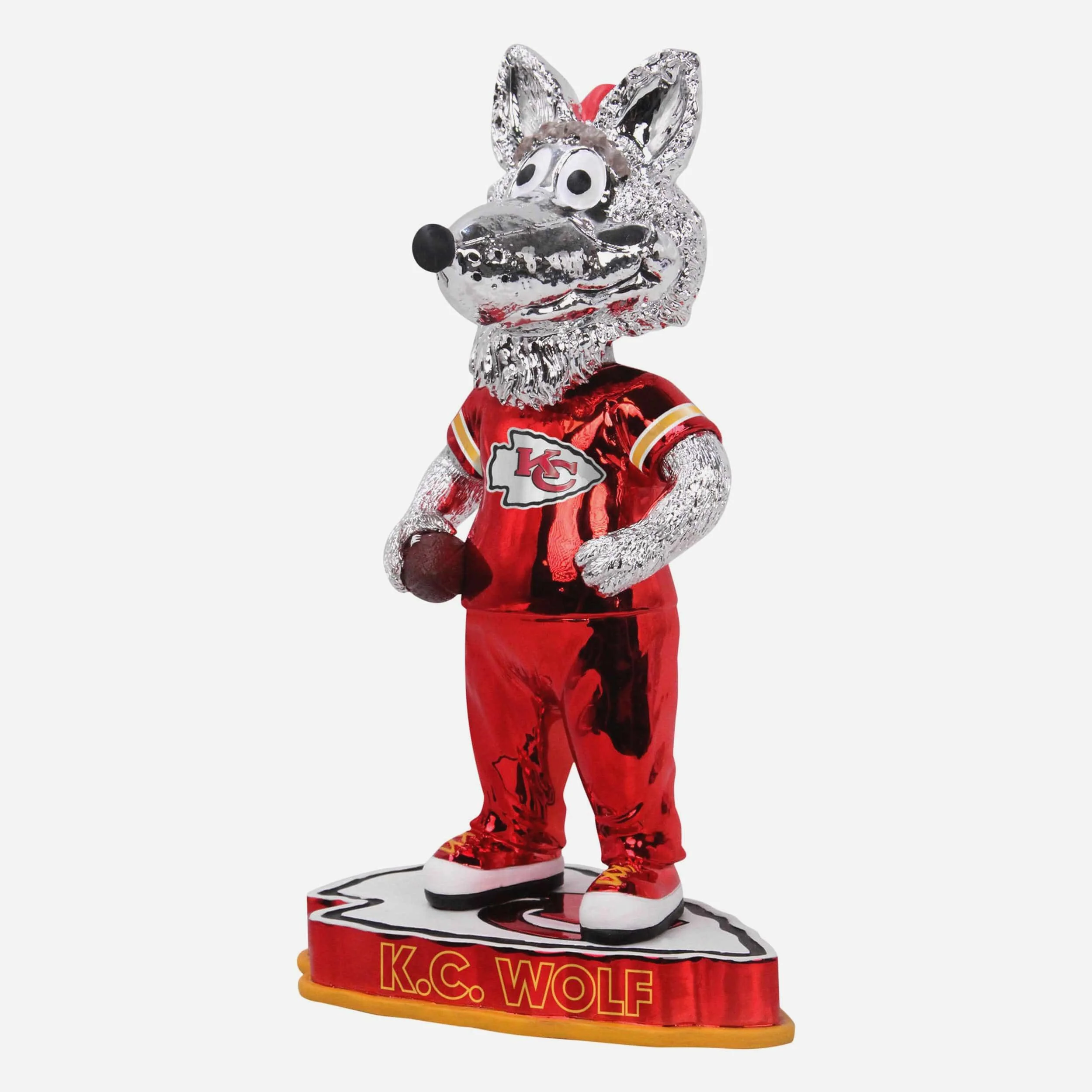 KC Wolf Kansas City Chiefs Electroplated Mascot Bobblehead - Image 4