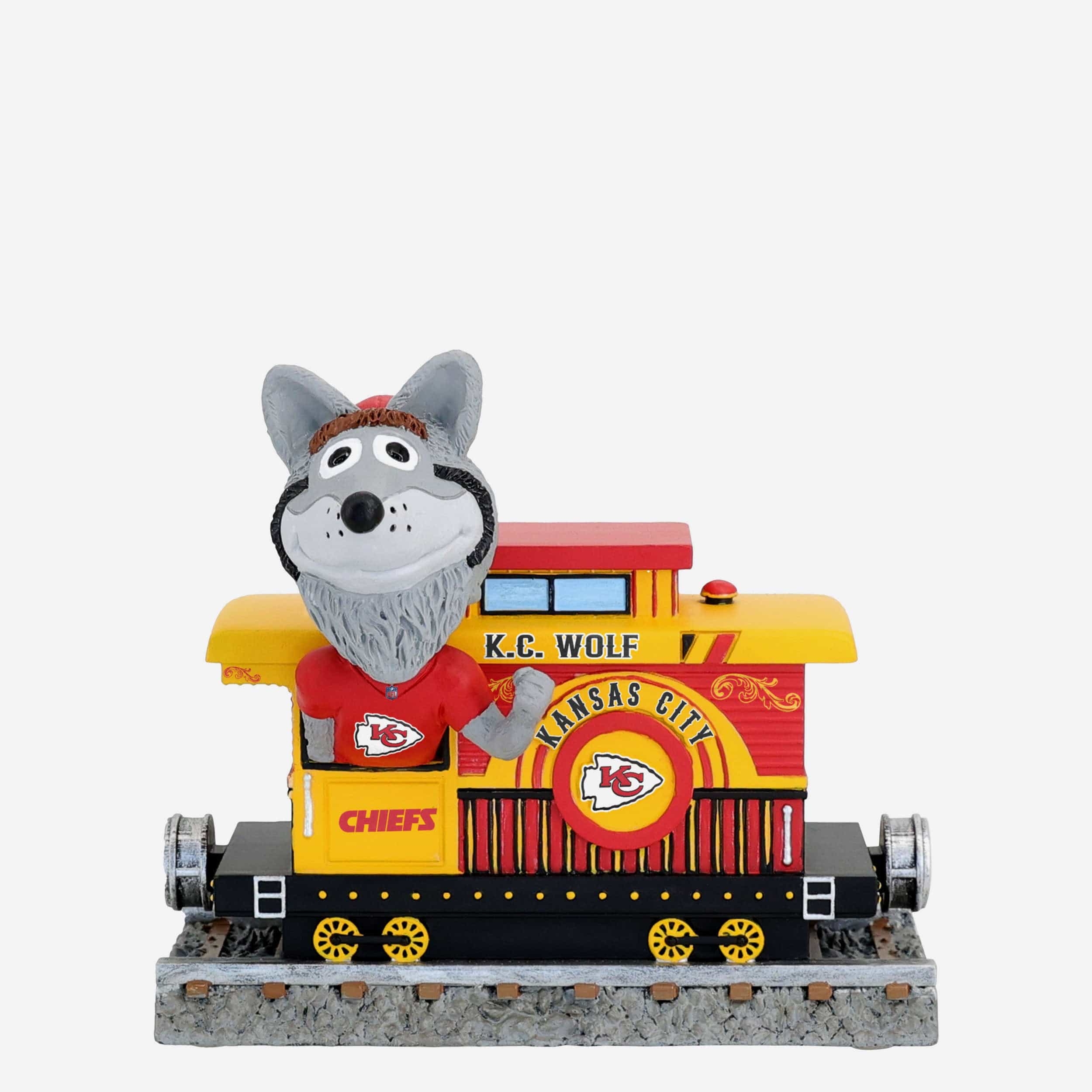 KC Wolf Kansas City Chiefs Express Train Mascot Bobblehead