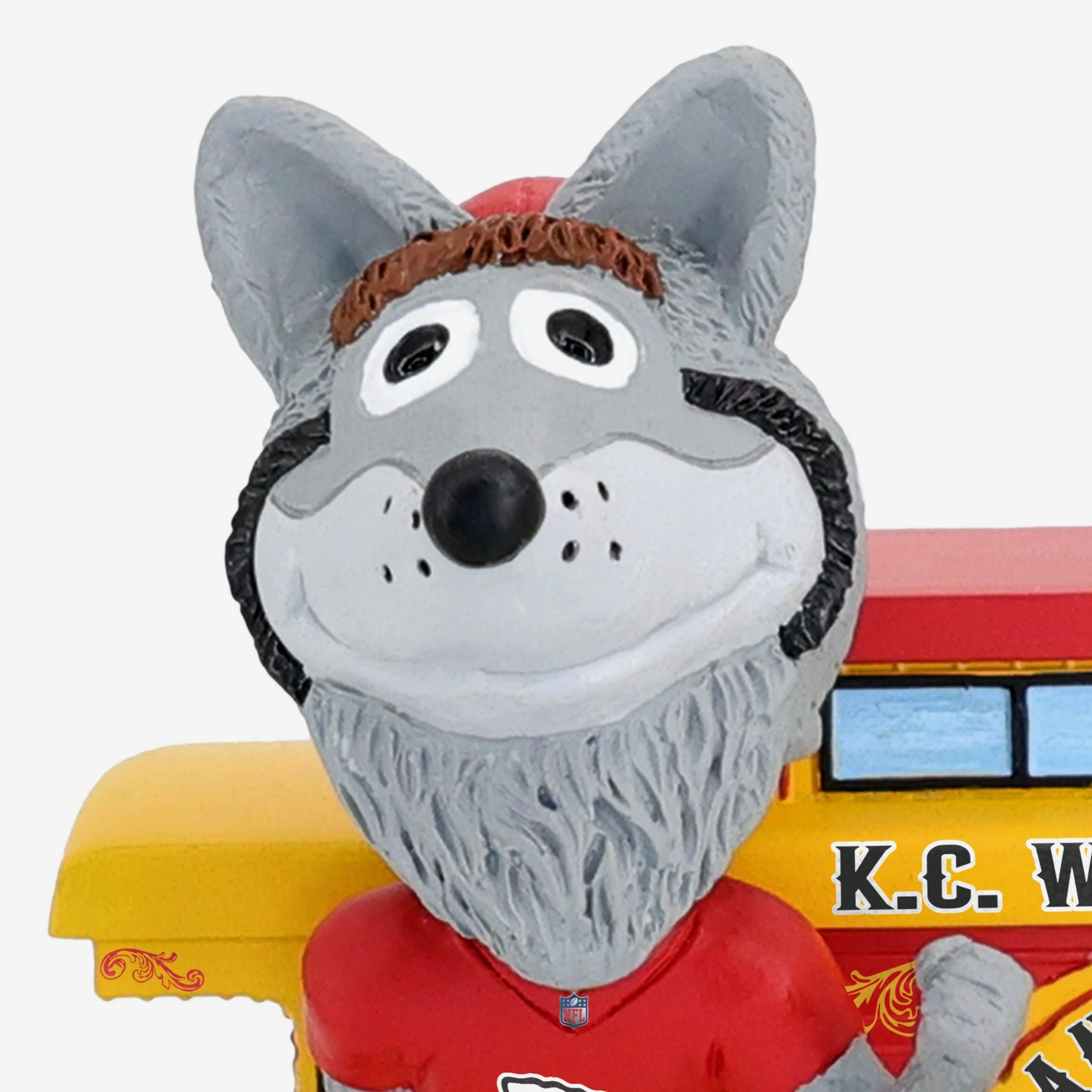 KC Wolf Kansas City Chiefs Express Train Mascot Bobblehead - Image 2