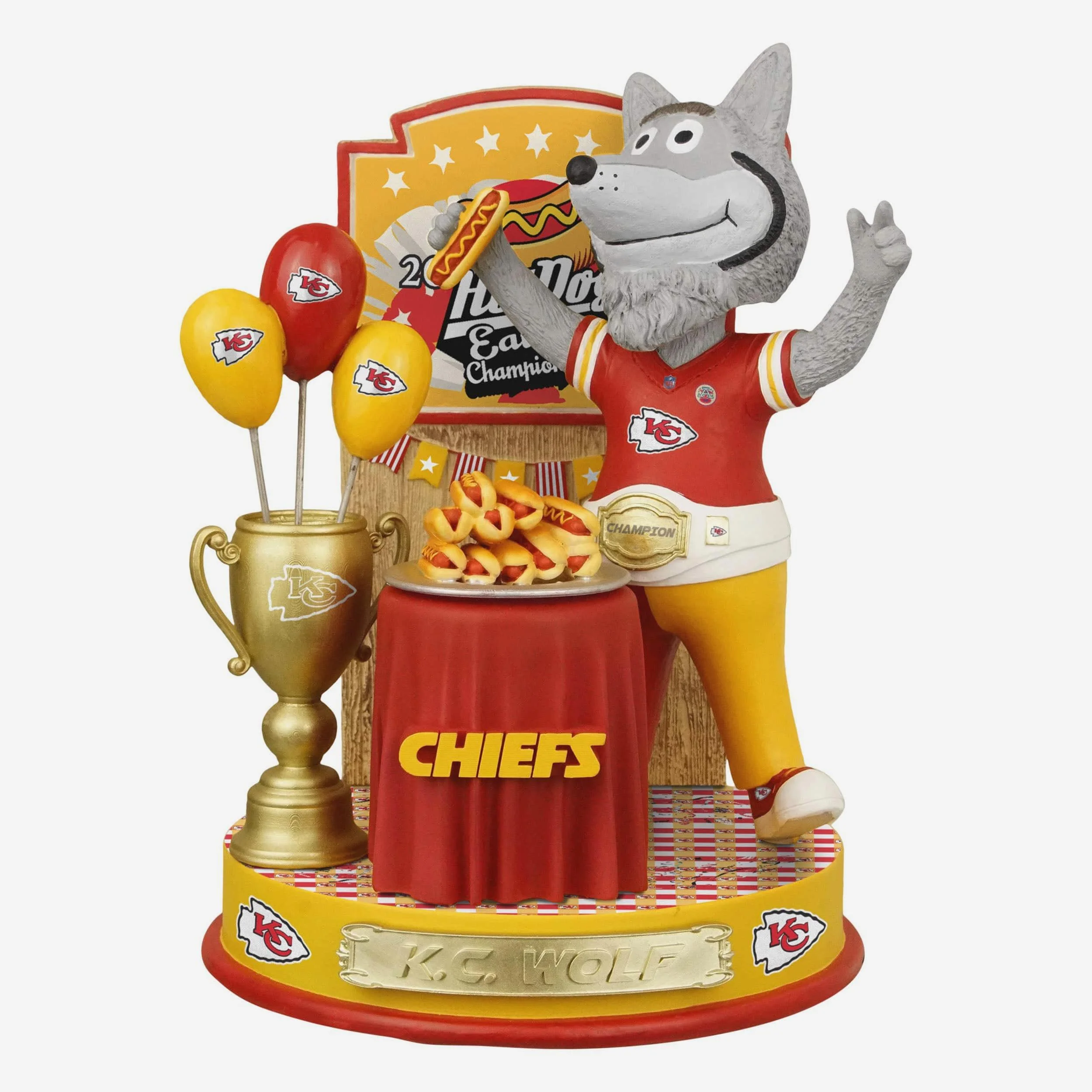 KC Wolf Kansas City Chiefs Hot Dog Eating Contest Bobblehead