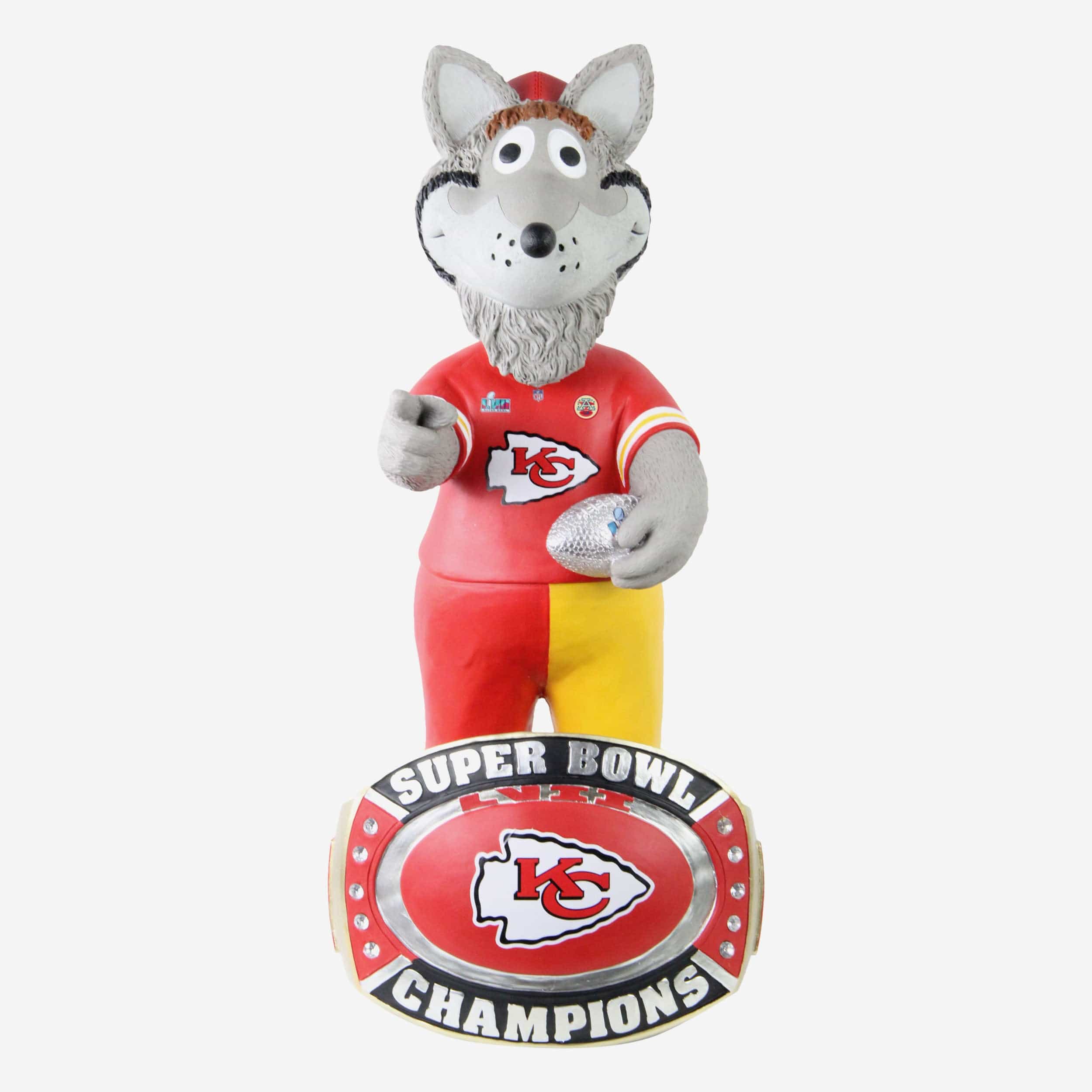 KC Wolf Kansas City Chiefs Super Bowl LVII Champions 18 in Mascot Bobblehead