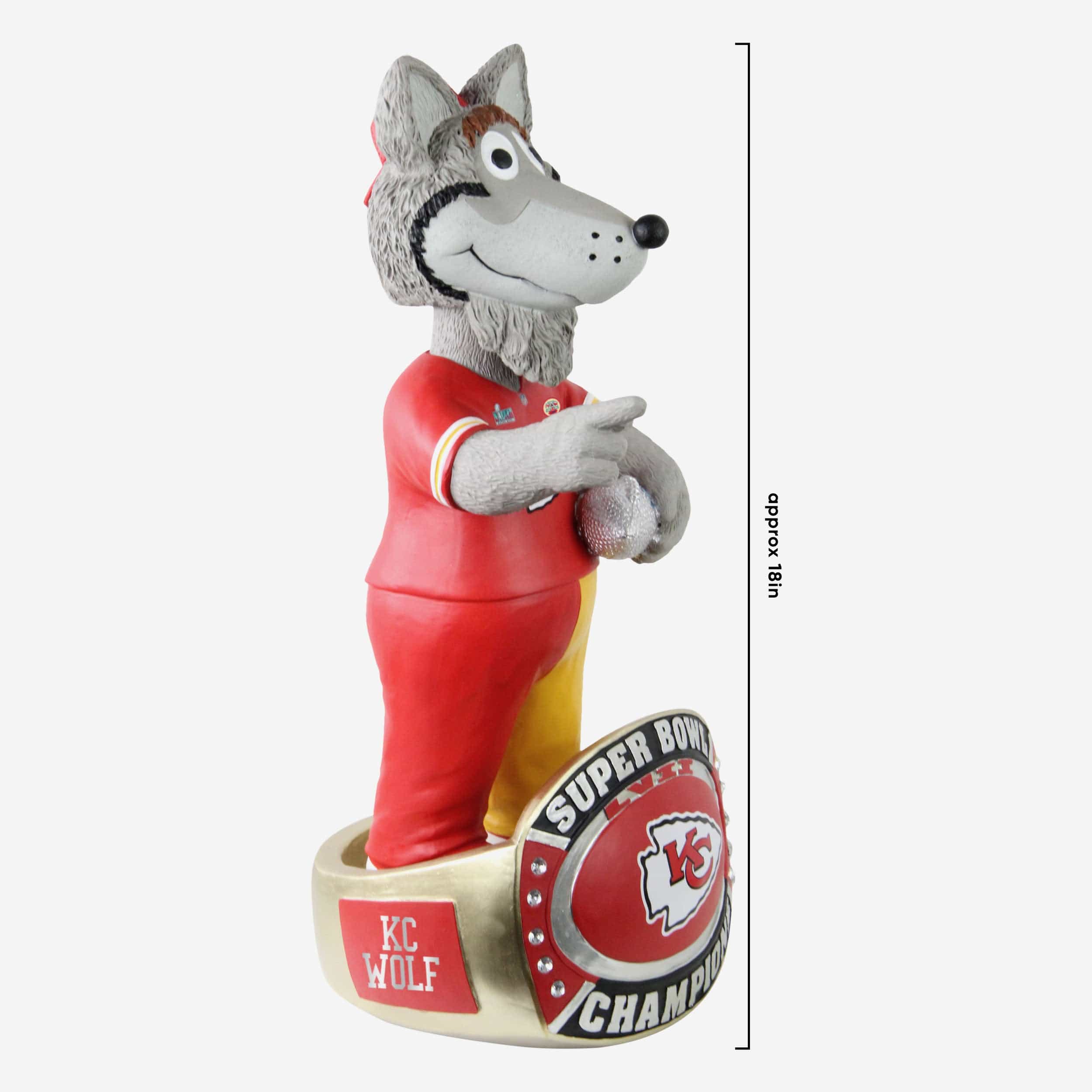 KC Wolf Kansas City Chiefs Super Bowl LVII Champions 18 in Mascot Bobblehead - Image 5
