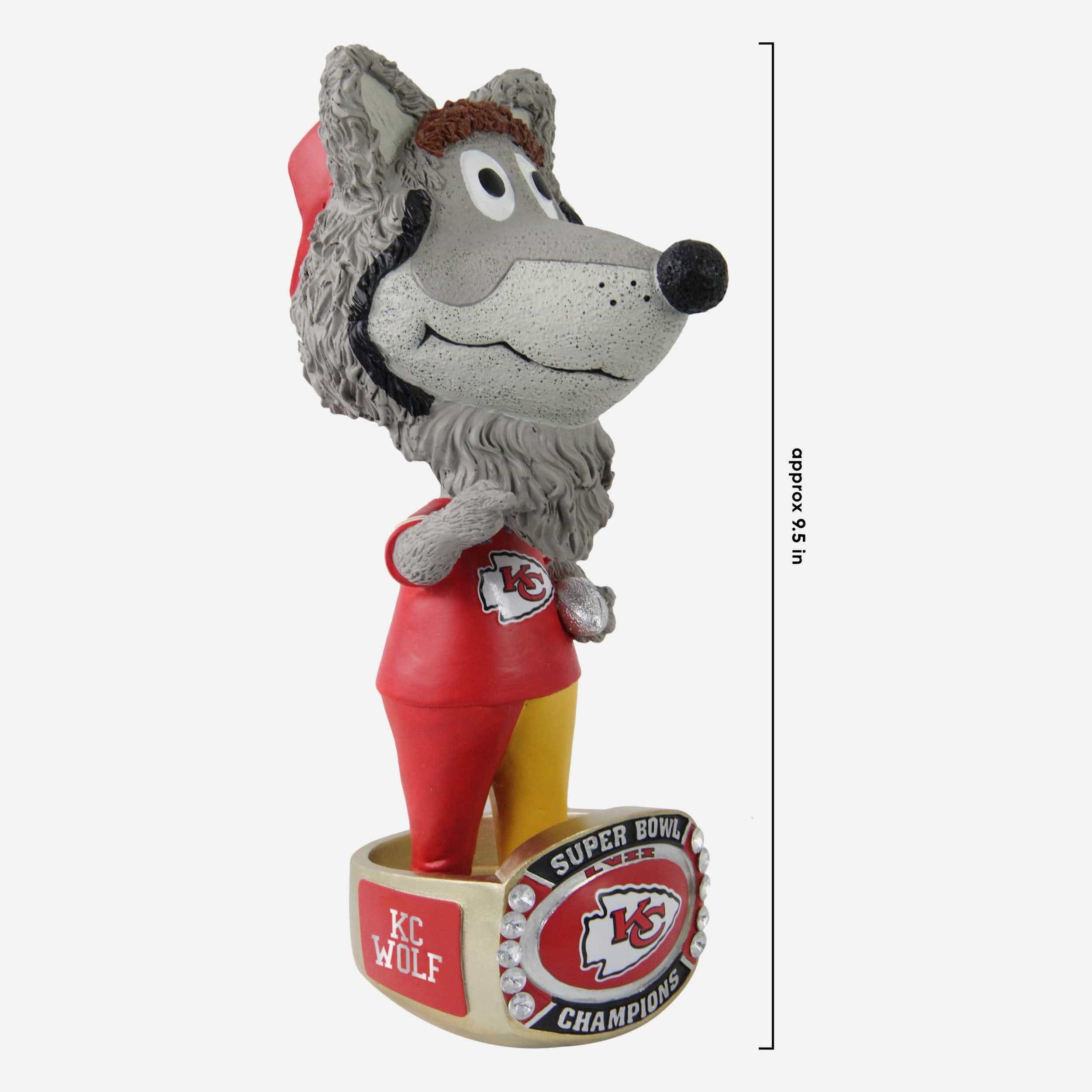 KC Wolf Kansas City Chiefs Super Bowl LVII Champions Ring Base Mascot Bighead Bobblehead - Image 5
