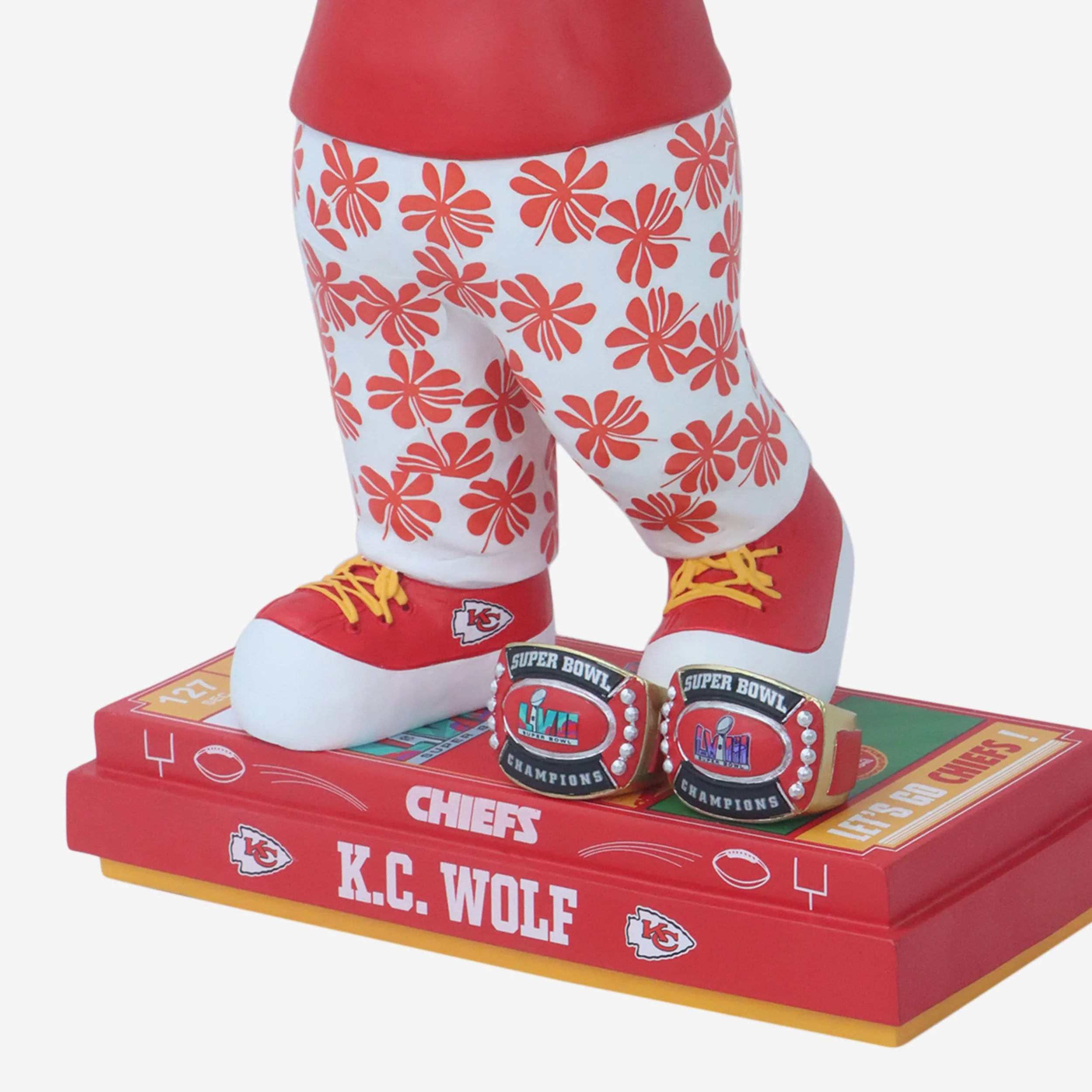 KC Wolf Kansas City Chiefs Super Bowl LVIII Champions 18 in Mascot Bobblehead - Image 3