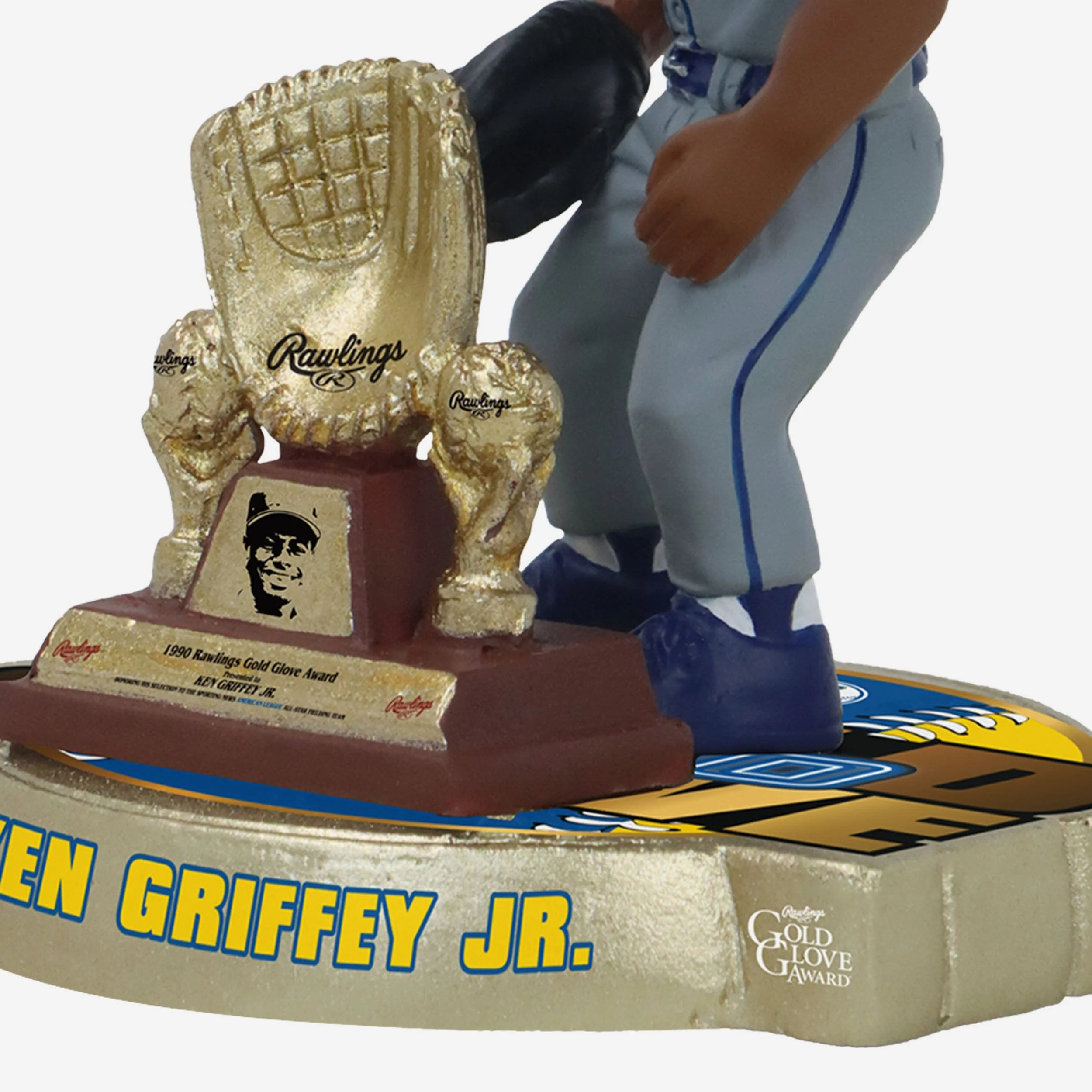 Ken Griffey Jr Seattle Mariners 1990 Gold Glove Mini Bighead Bobblehead - Image 3