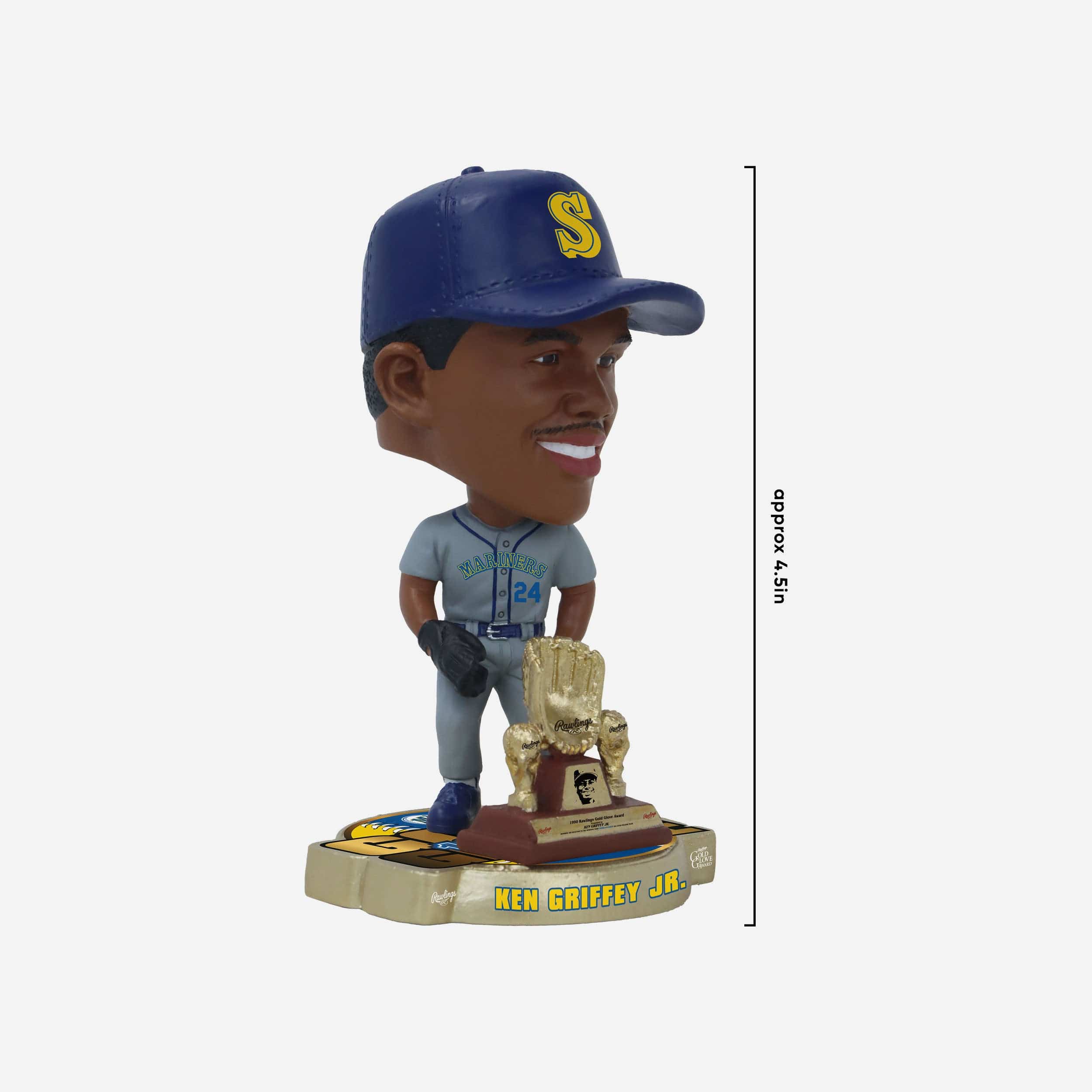 Ken Griffey Jr Seattle Mariners 1990 Gold Glove Mini Bighead Bobblehead - Image 4