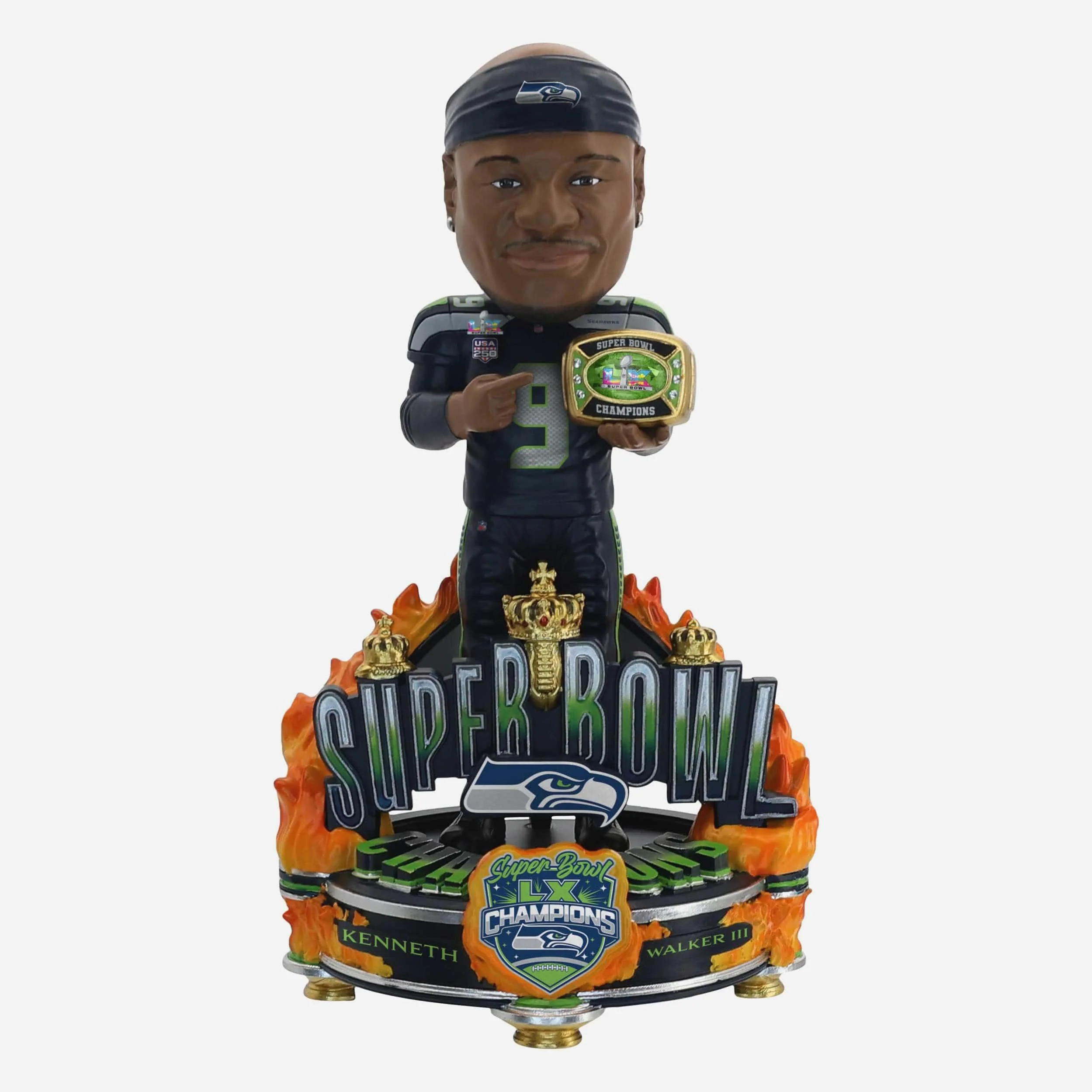 Kenneth Walker III Seattle Seahawks Super Bowl LX Champions Celebration Bobblehead