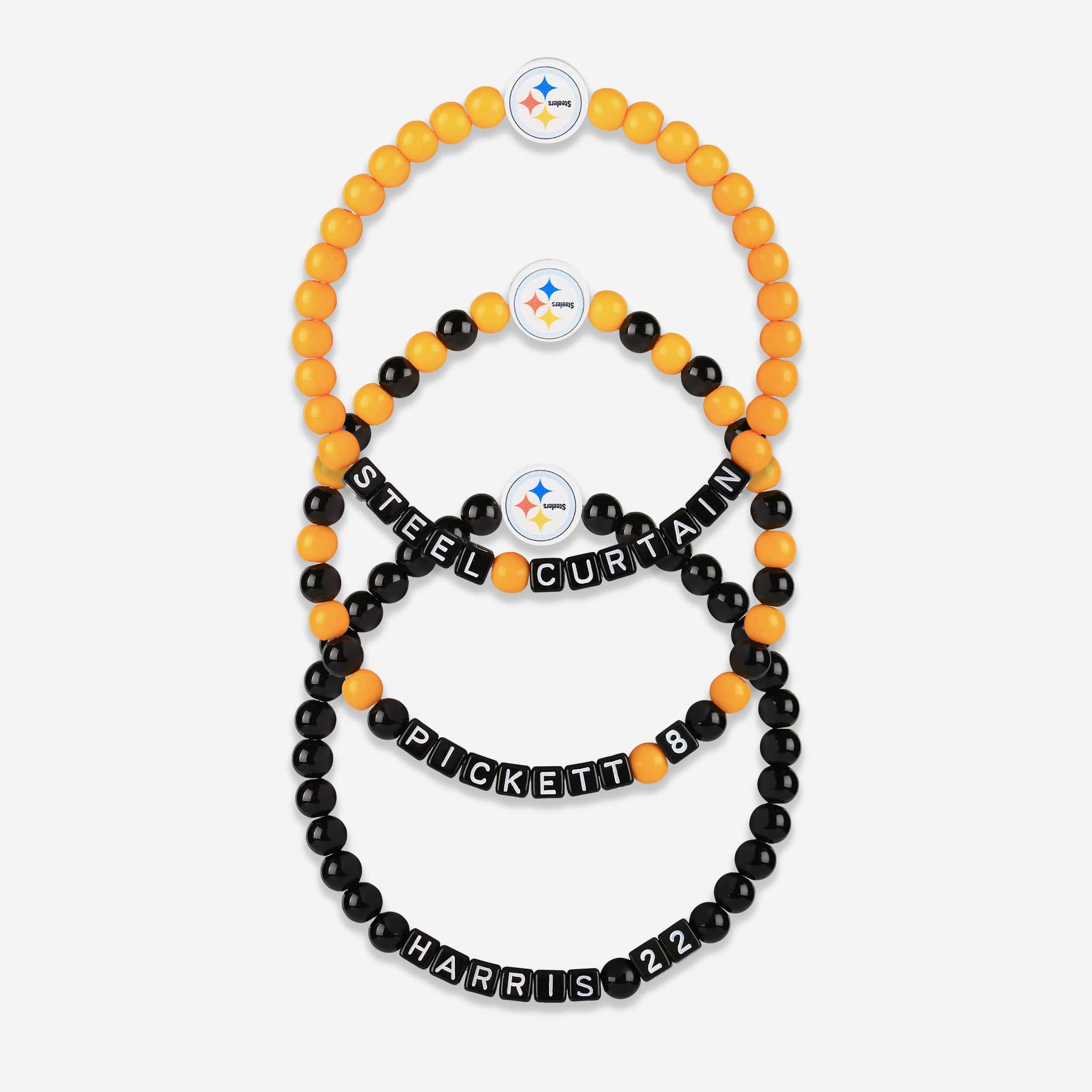Kenny Pickett & Najee Harris Pittsburgh Steelers 3 Pack Player Beaded Friendship Bracelet