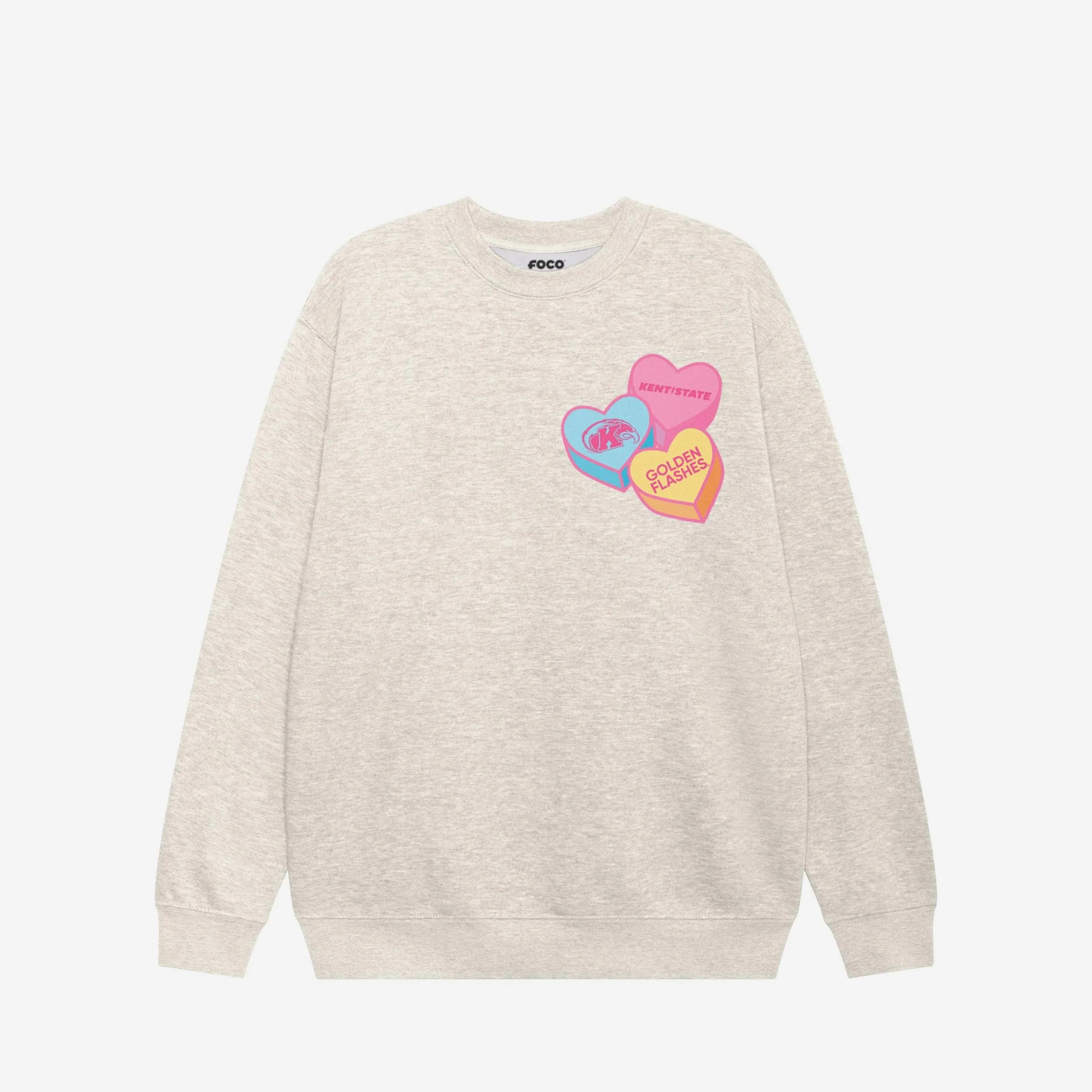 Kent State Golden Flashes Candy Heart Crew Neck Sweatshirt
