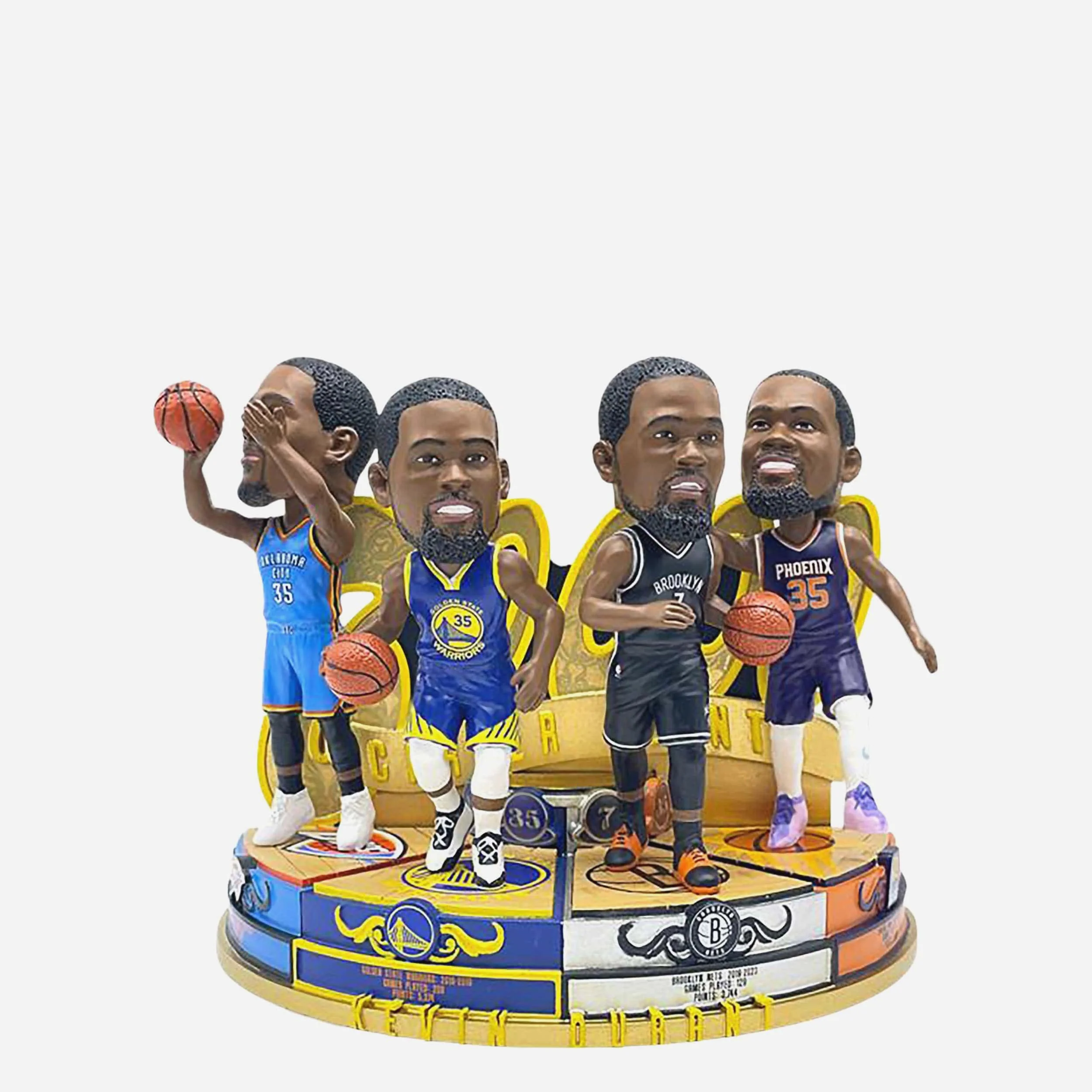 Kevin Durant Oklahoma City Thunder & Golden State Warriors & Brooklyn Nets & Phoenix Suns 30,000 Points Milestone Mini Bobblehead Scene