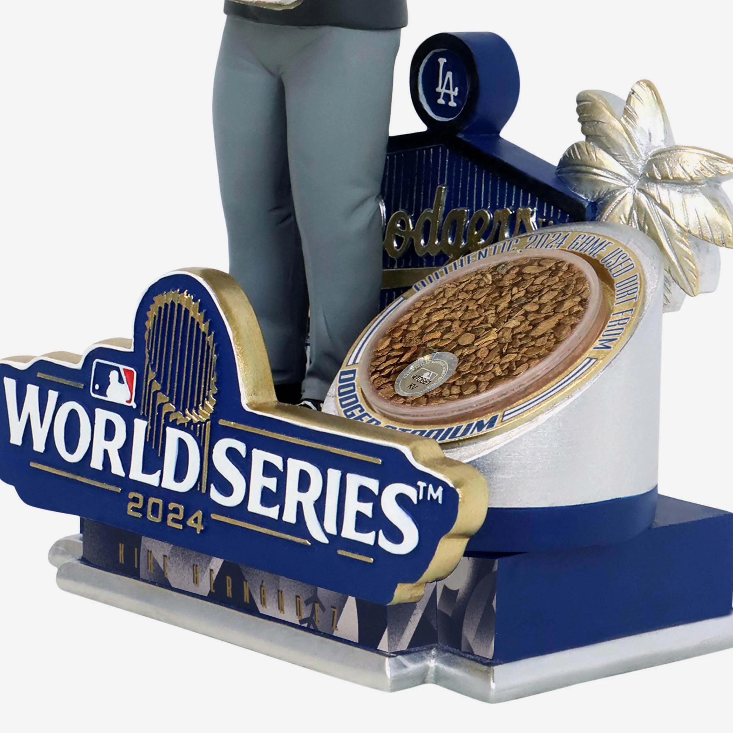 Kike Hernandez Los Angeles Dodgers 2024 World Series Champions Authentic Dirt Bobblehead - Image 3