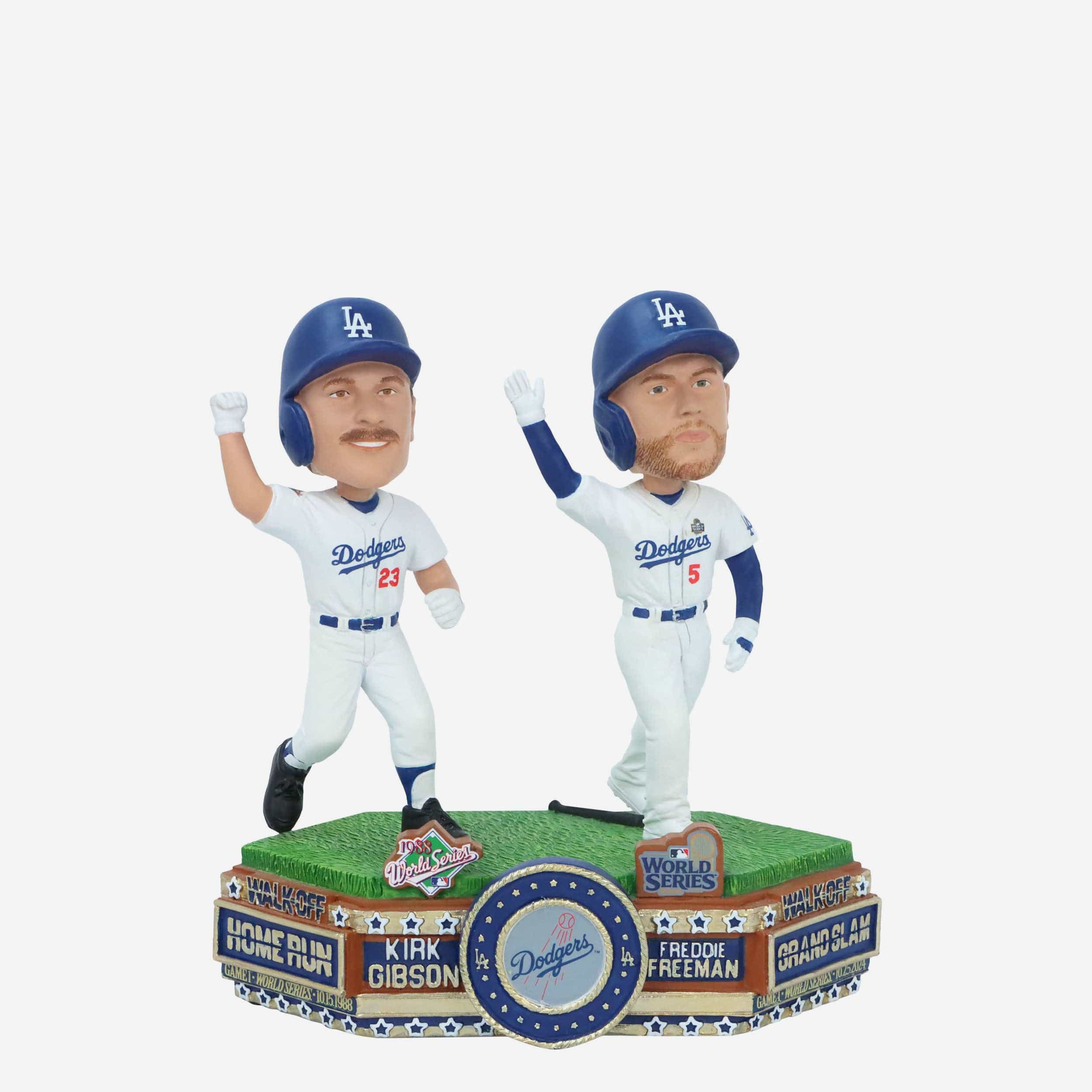 Kirk Gibson & Freddie Freeman Los Angeles Dodgers World Series Walk Off Home Run Then & Now Bobblehead
