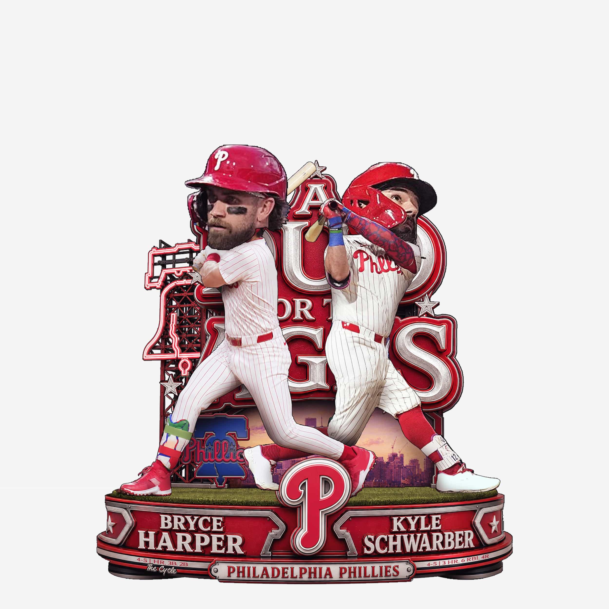 Kyle Schwarber and Bryce Harper Philadelphia Phillies Duo of the Ages Mini Scene Bobblehead
