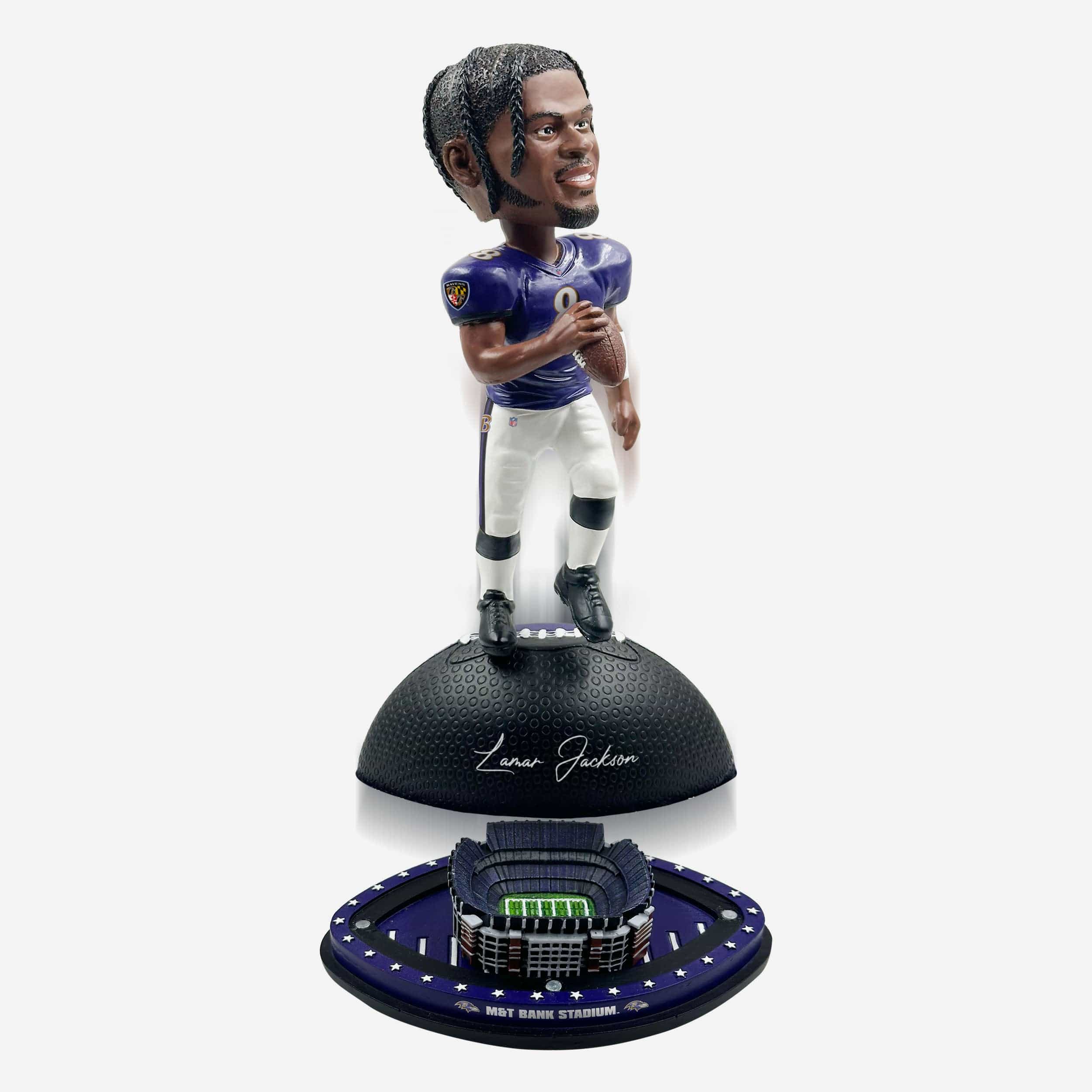 Lamar Jackson Baltimore Ravens Magnetic Stadium Base Bobblehead - Image 3