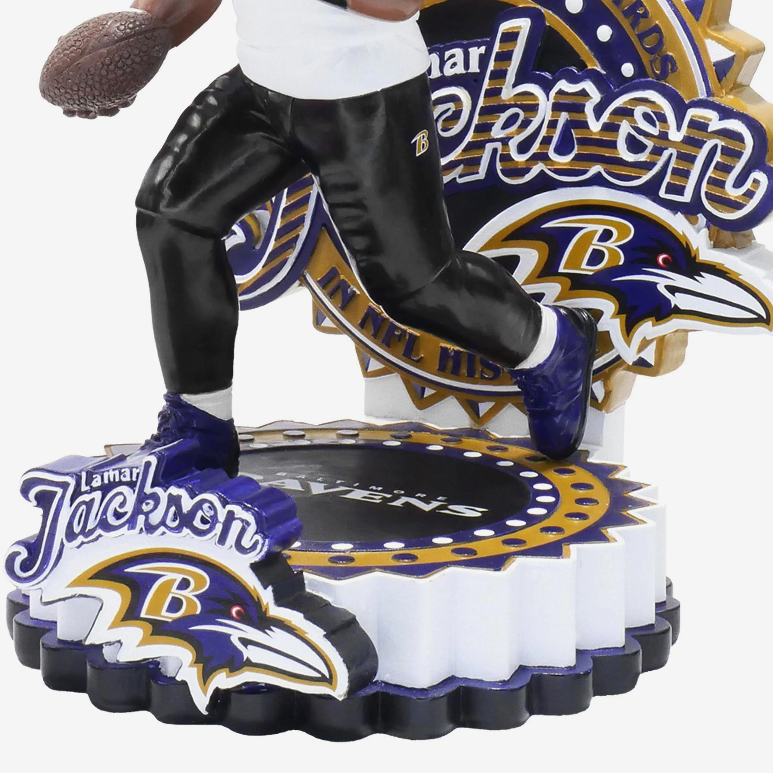 Lamar Jackson Baltimore Ravens Most QB Rushing Yards In NFL History Bobblehead - Image 3