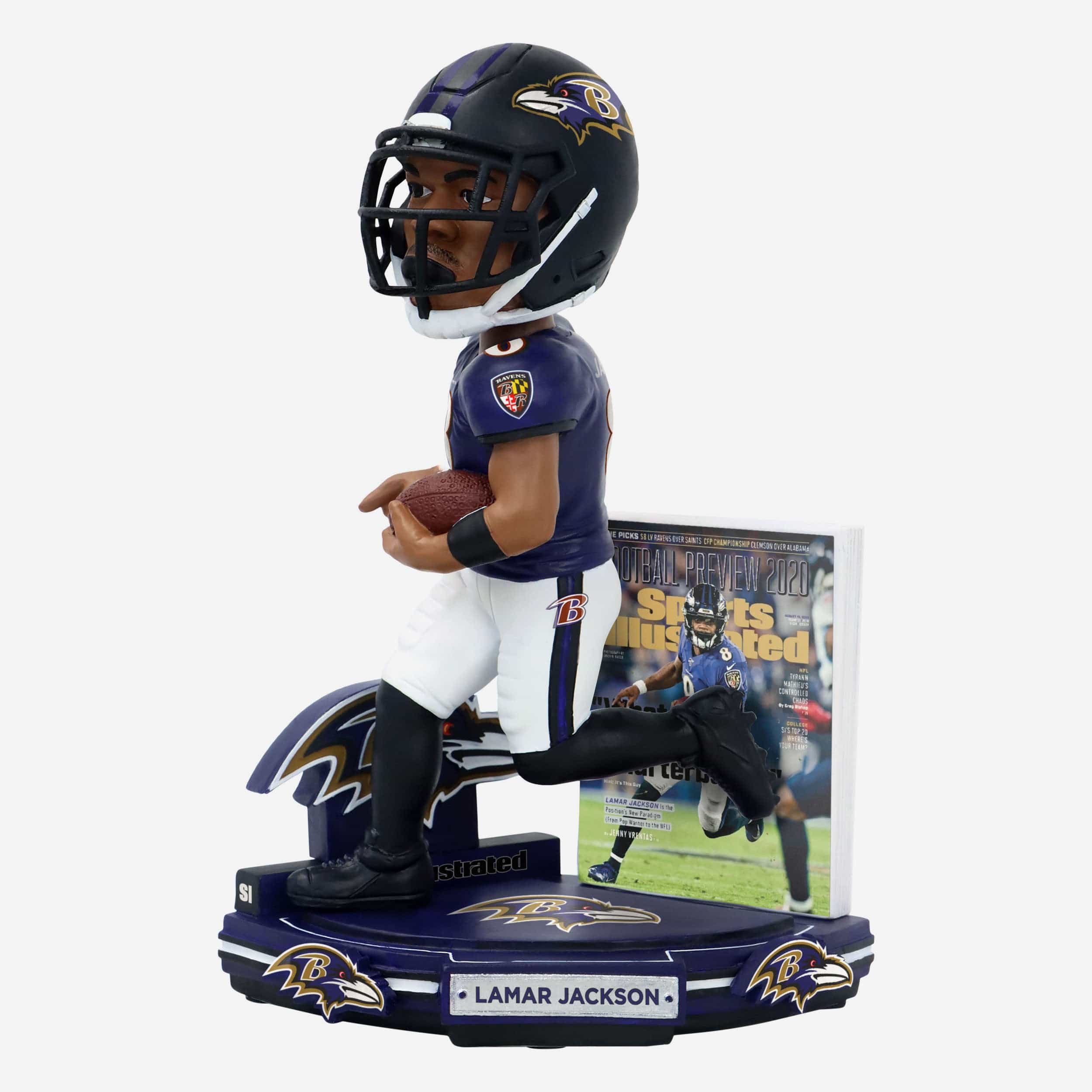 Lamar Jackson Baltimore Ravens What is a Quarterback Sports Illustrated Cover Bobblehead