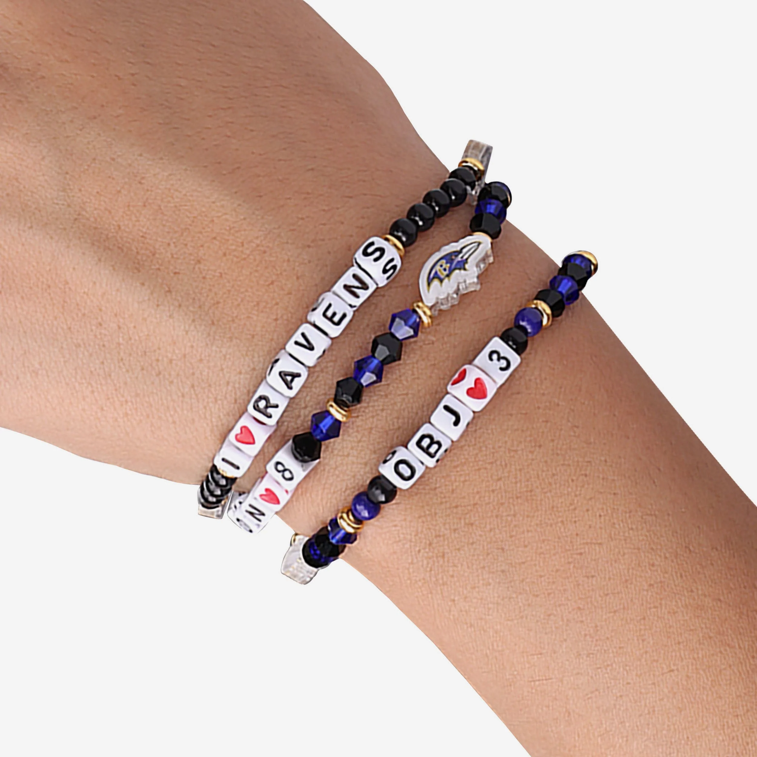 Lamar Jackson & Odell Beckham Jr Baltimore Ravens 3 Pack Player Friendship Bracelet - Image 4