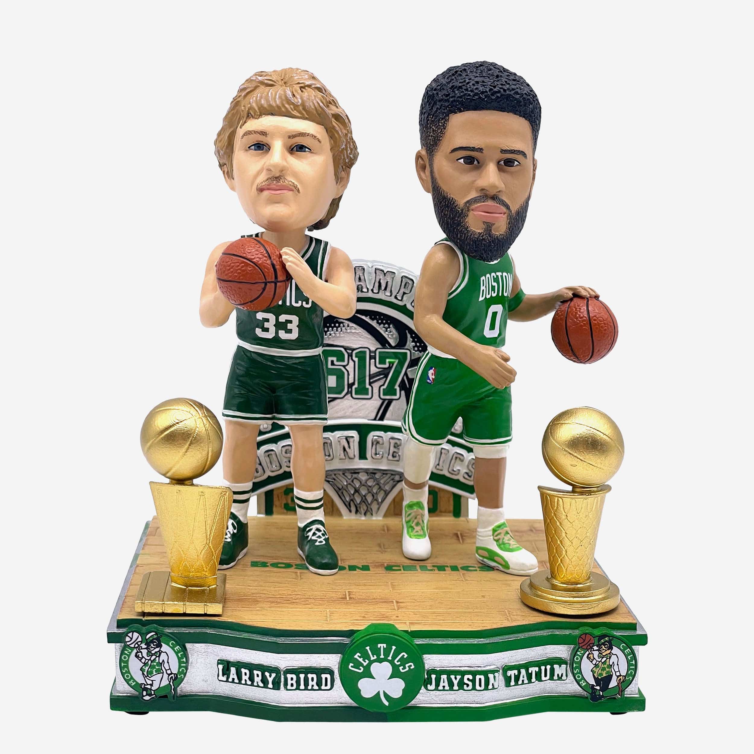 Larry Bird & Jayson Tatum Boston Celtics NBA Champions Then and Now Bobblehead