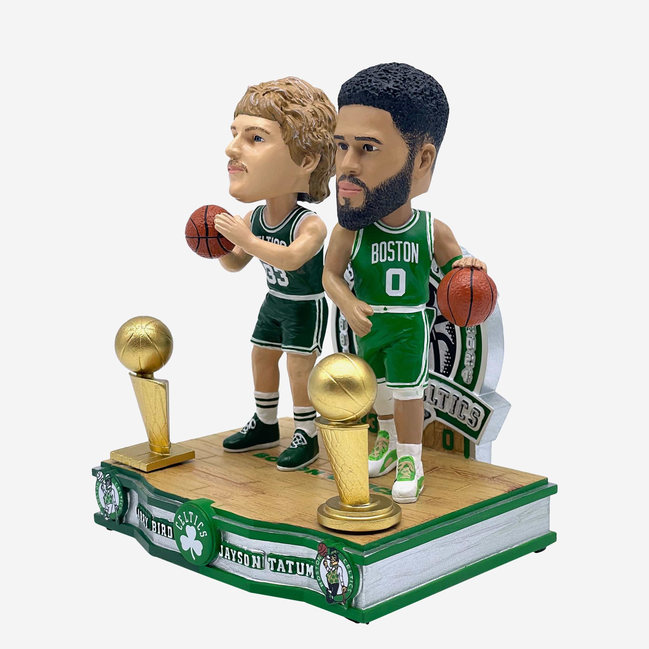 Larry Bird & Jayson Tatum Boston Celtics NBA Champions Then and Now Bobblehead - Image 5