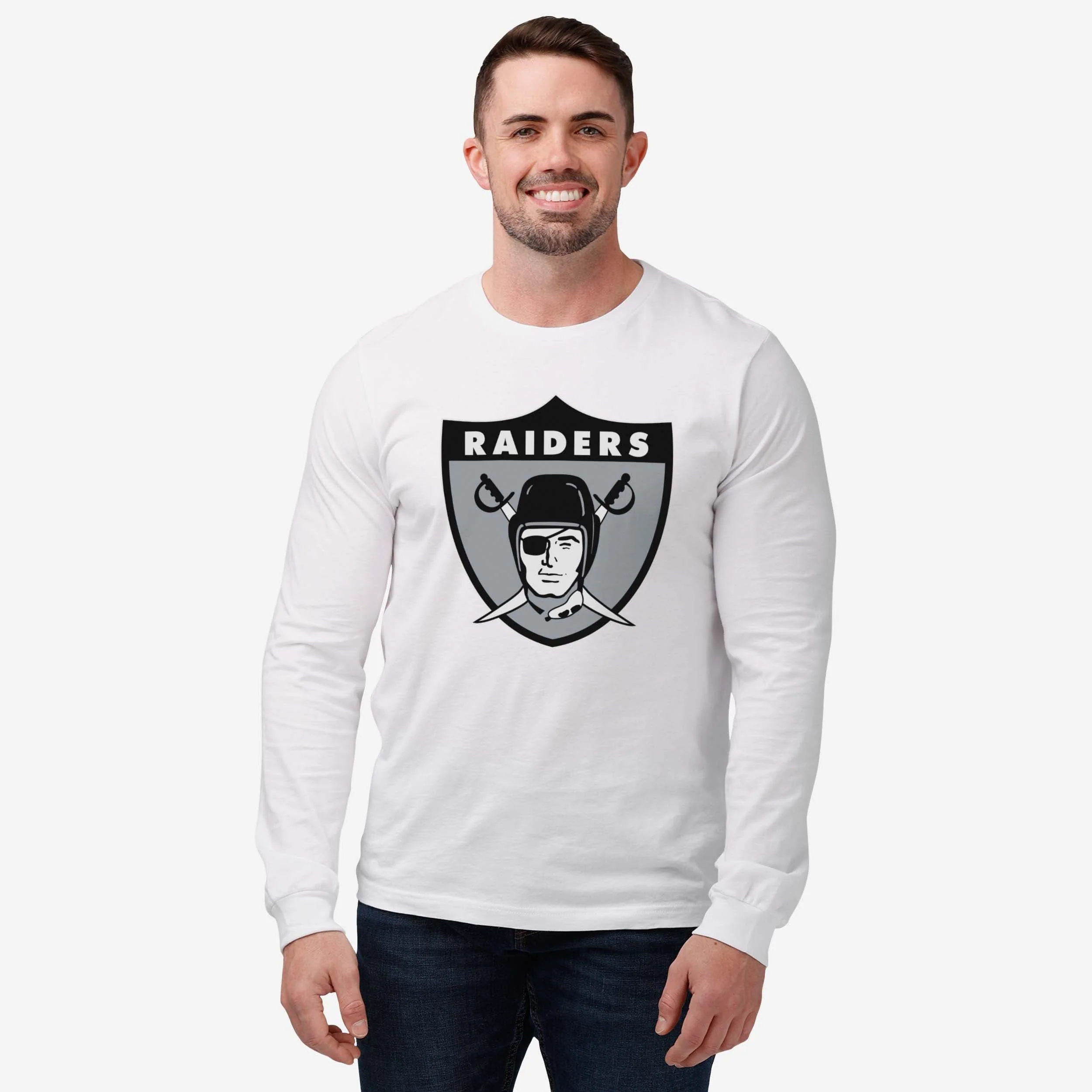 Las Vegas Raiders 1963 Retro Logo Long Sleeve T-Shirt - Image 6