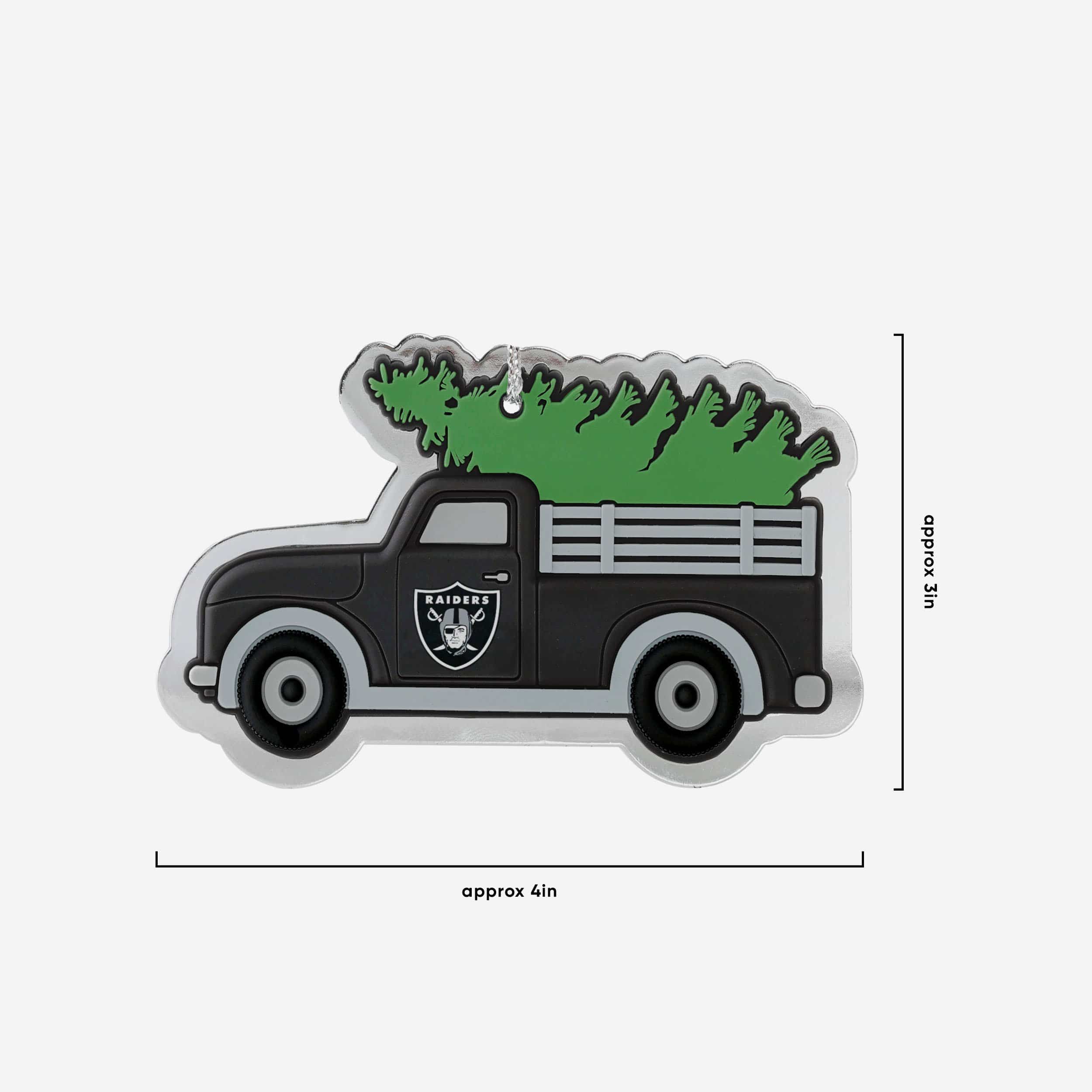 Las Vegas Raiders 2 Pack Flat Metal Truck Ornaments - Image 3