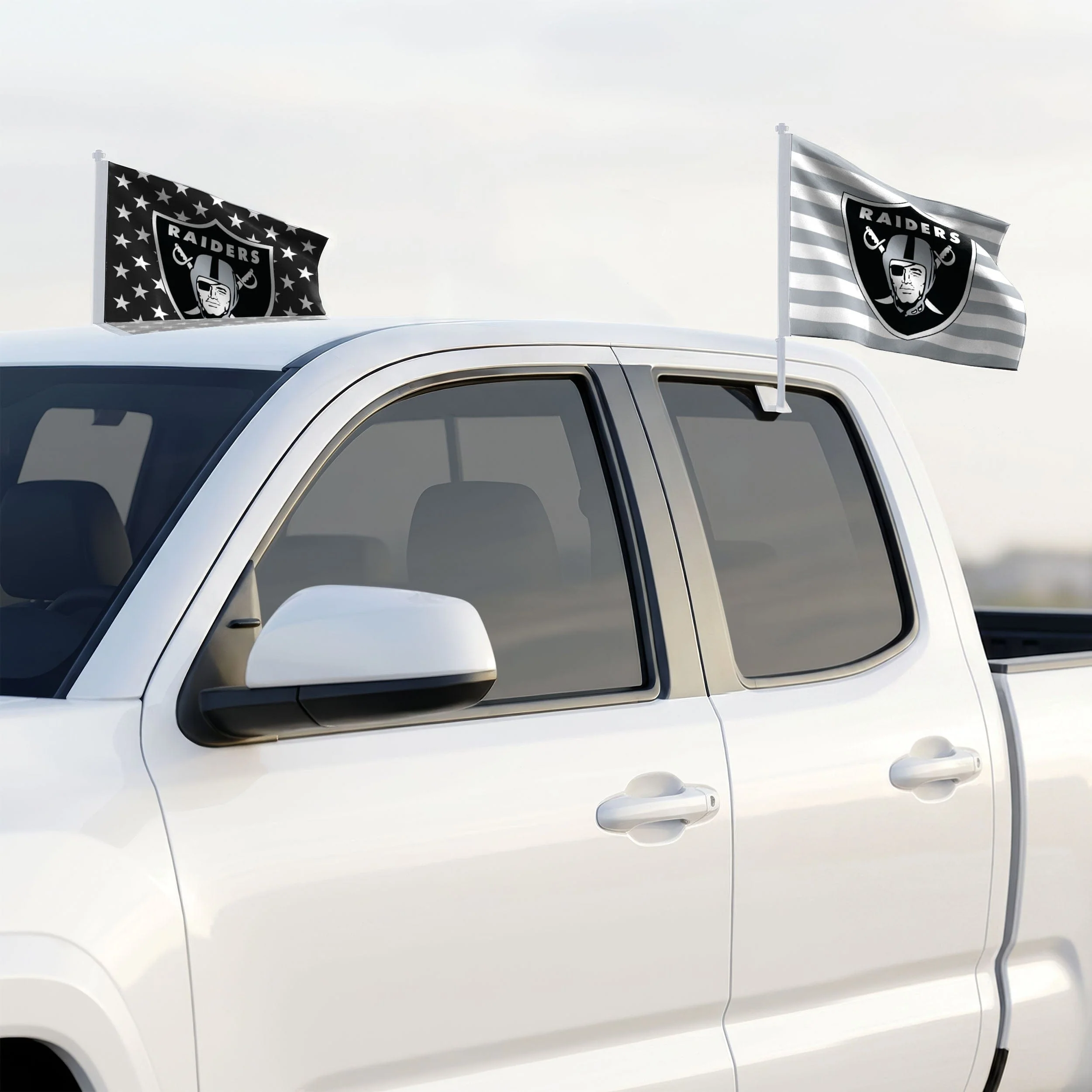 Las Vegas Raiders 2 Pack Solid Americana Car Flag - Image 2