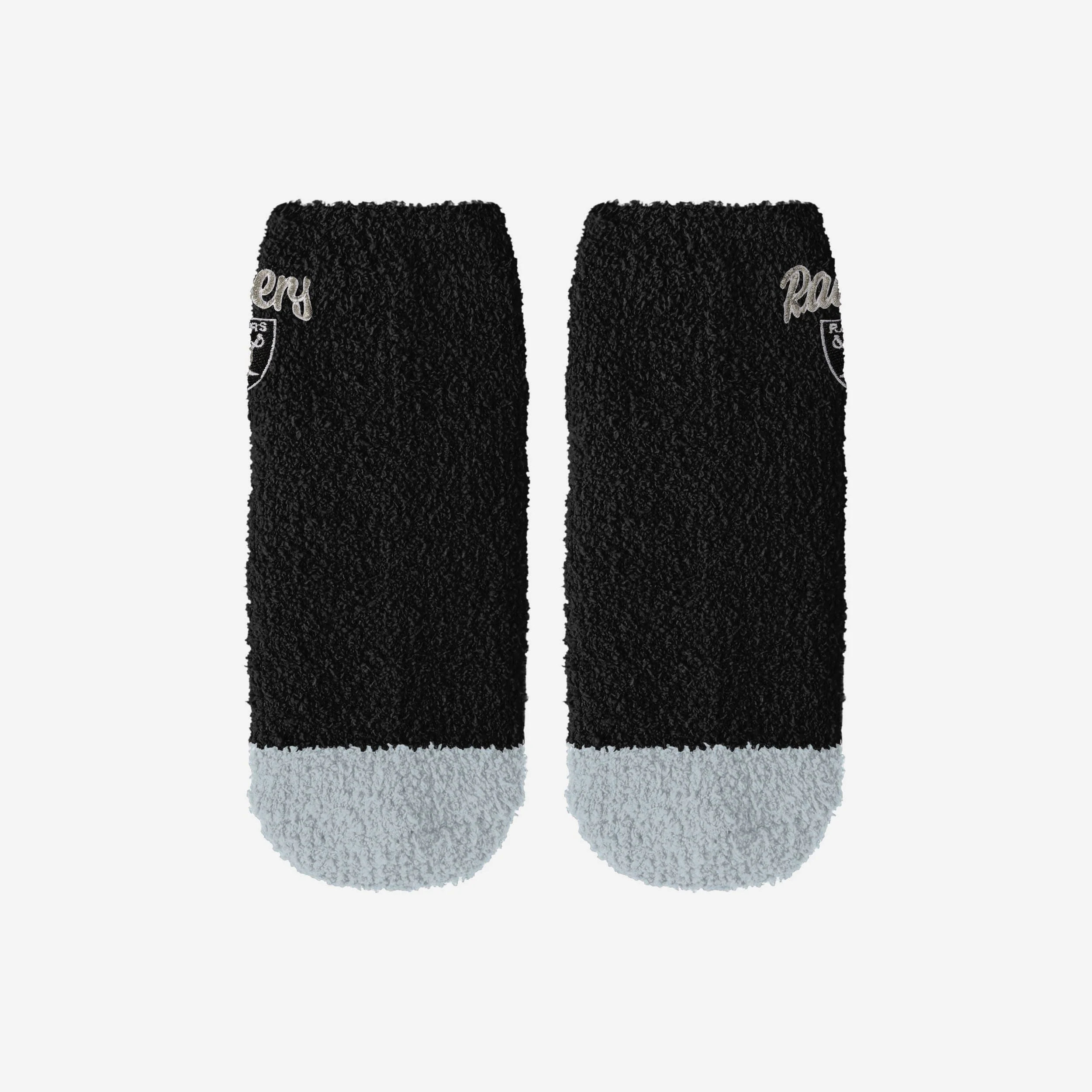 Las Vegas Raiders 2 Pack Womens Script Logo Fuzzy Ankle Socks - Image 4