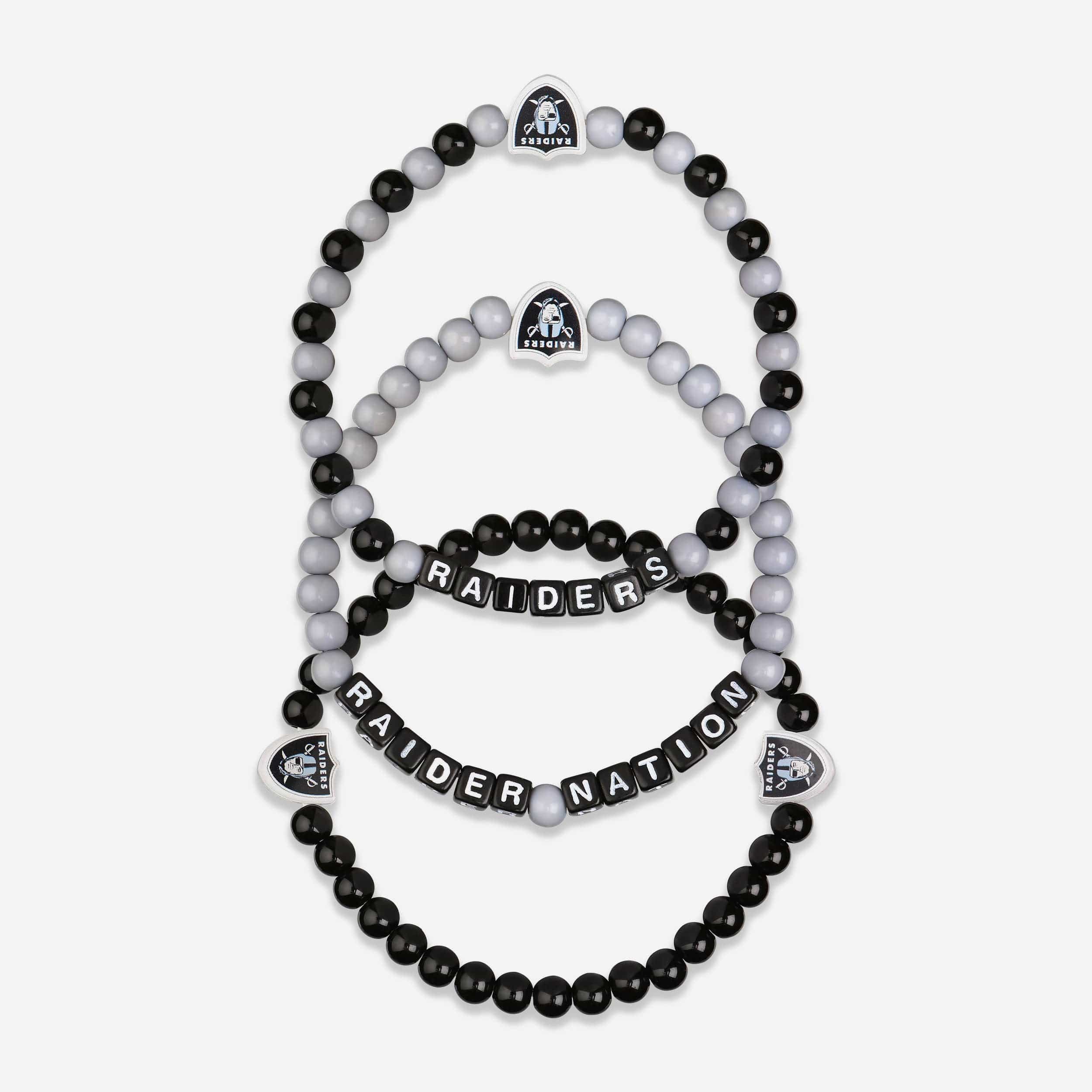 Las Vegas Raiders 3 Pack Beaded Friendship Bracelet
