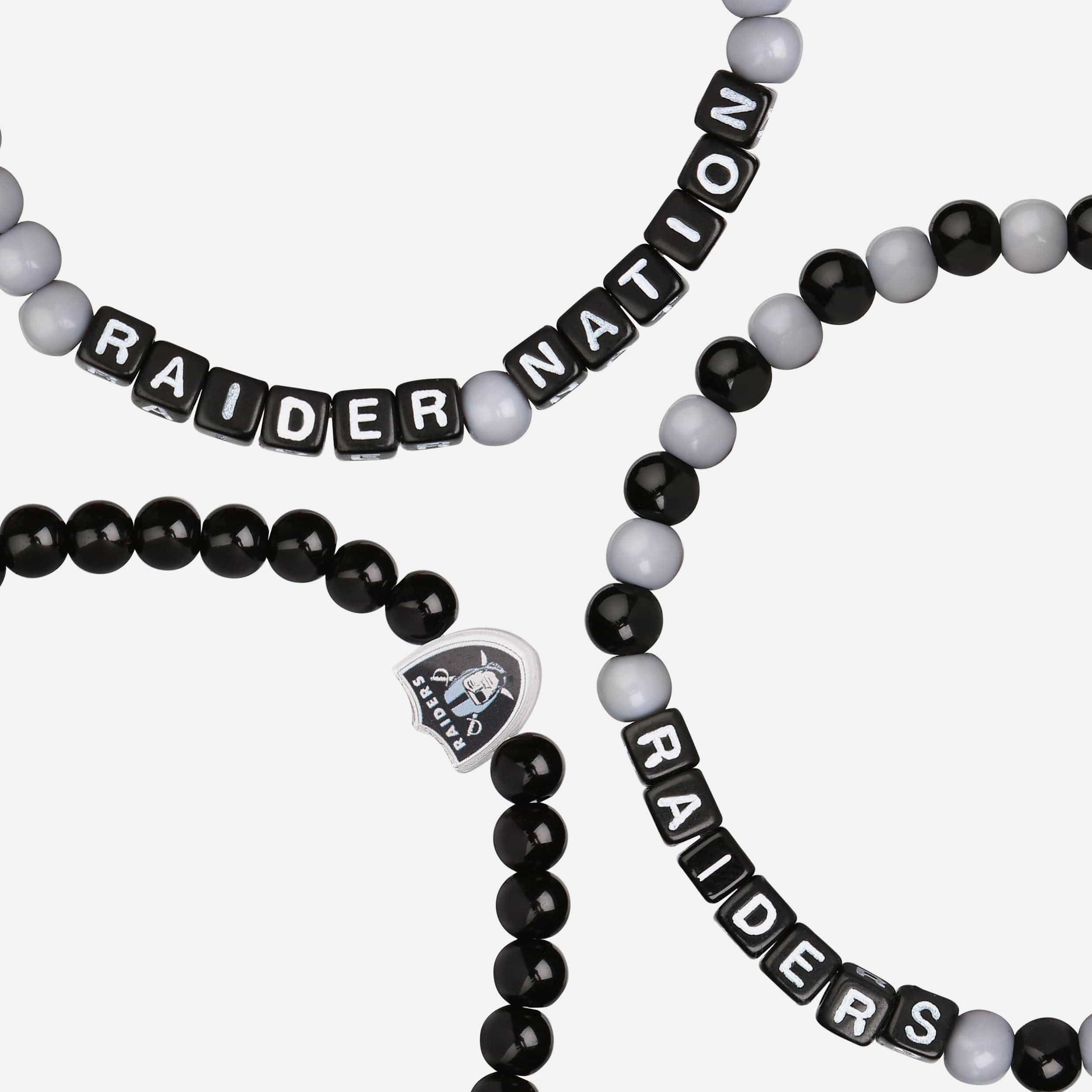 Las Vegas Raiders 3 Pack Beaded Friendship Bracelet - Image 2