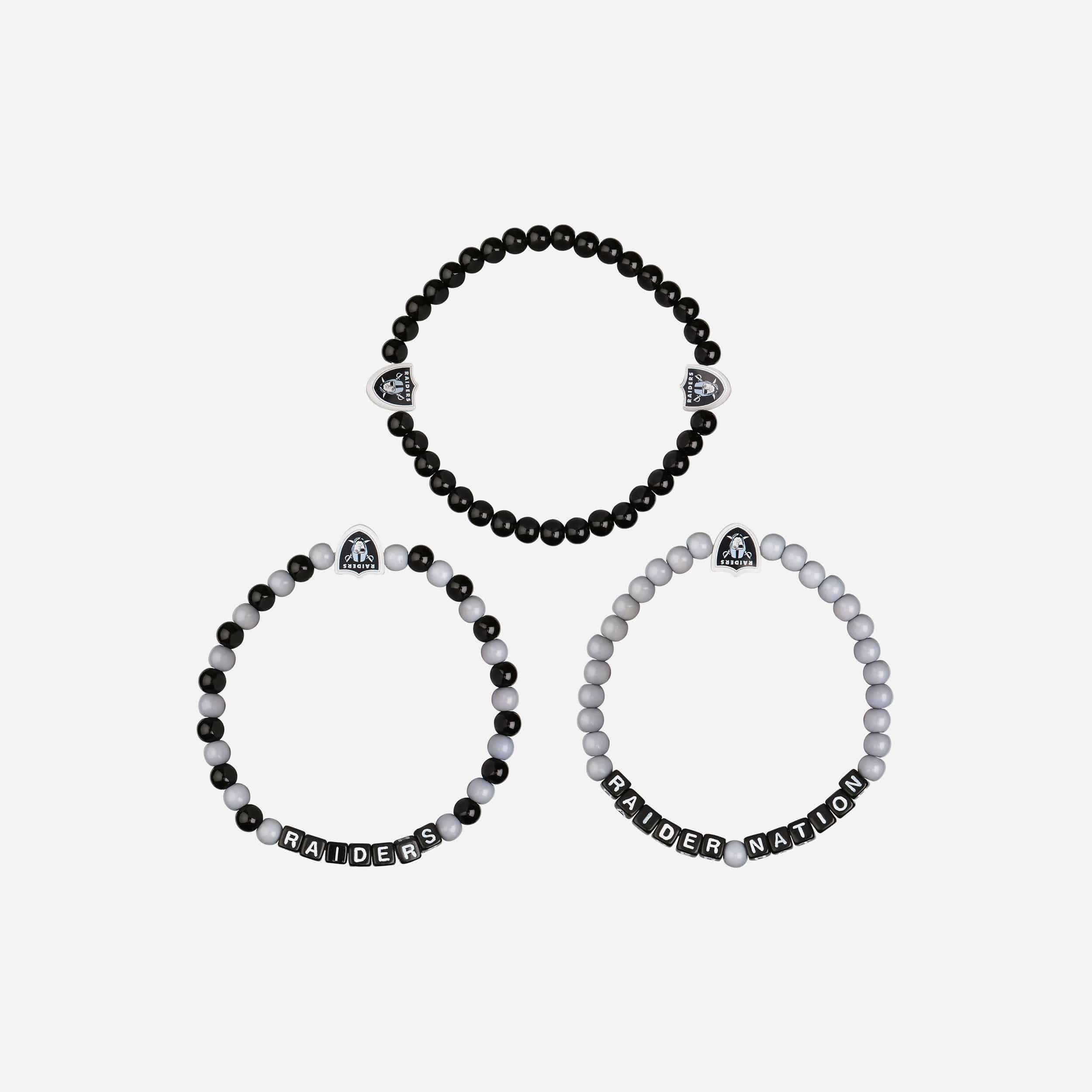 Las Vegas Raiders 3 Pack Beaded Friendship Bracelet - Image 3