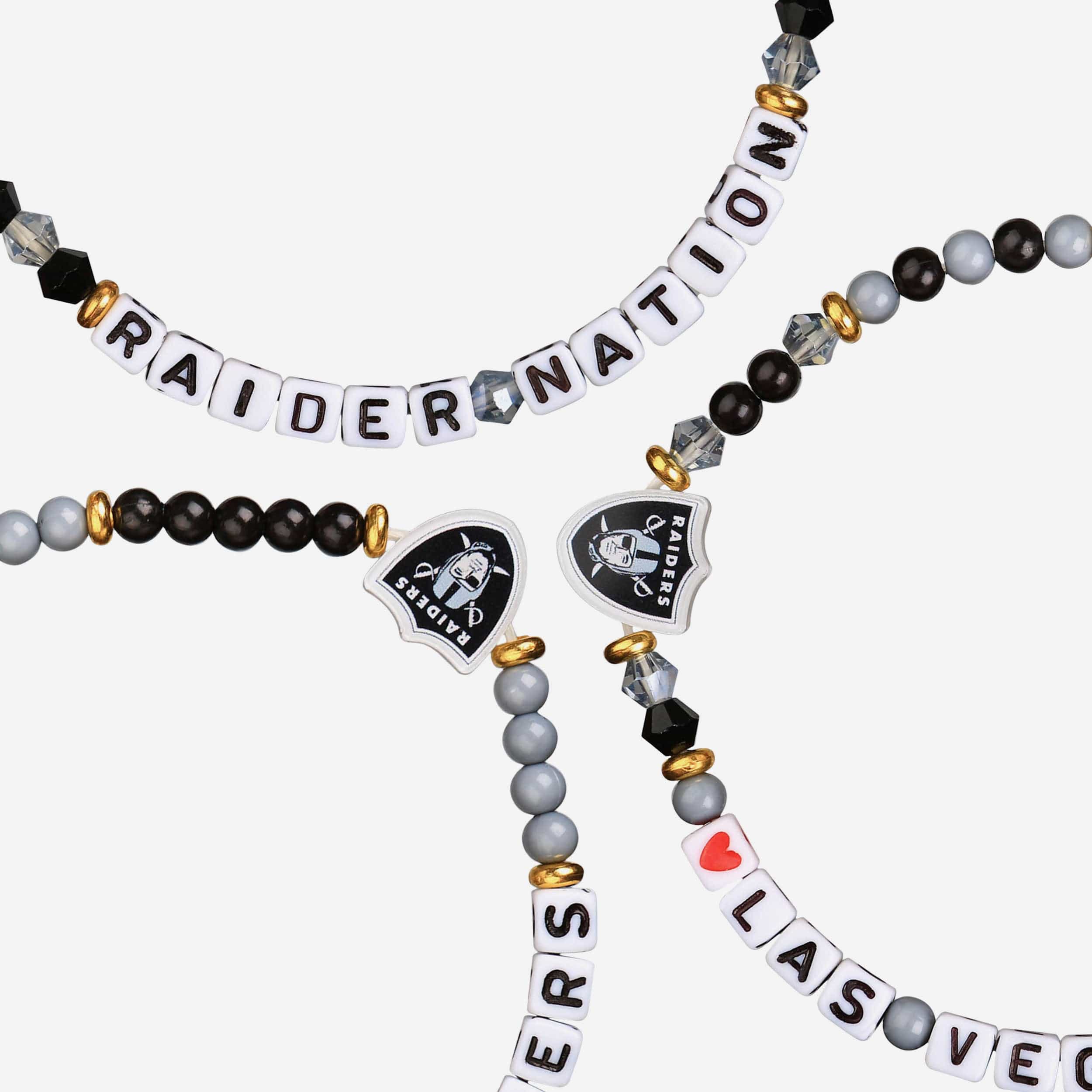 Las Vegas Raiders 3 Pack Friendship Bracelet - Image 2