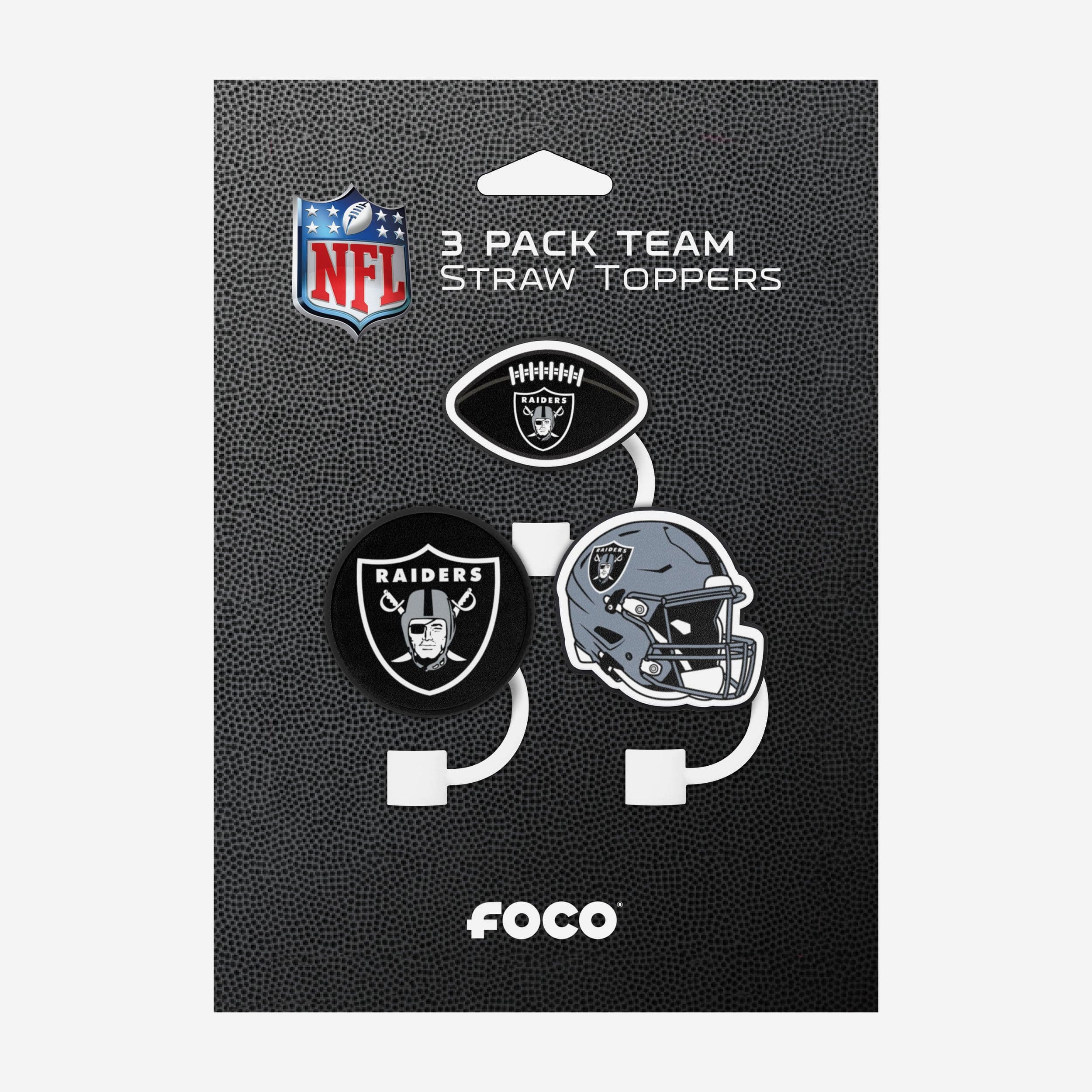 Las Vegas Raiders 3 Pack Primary Logo Straw Toppers - Image 6