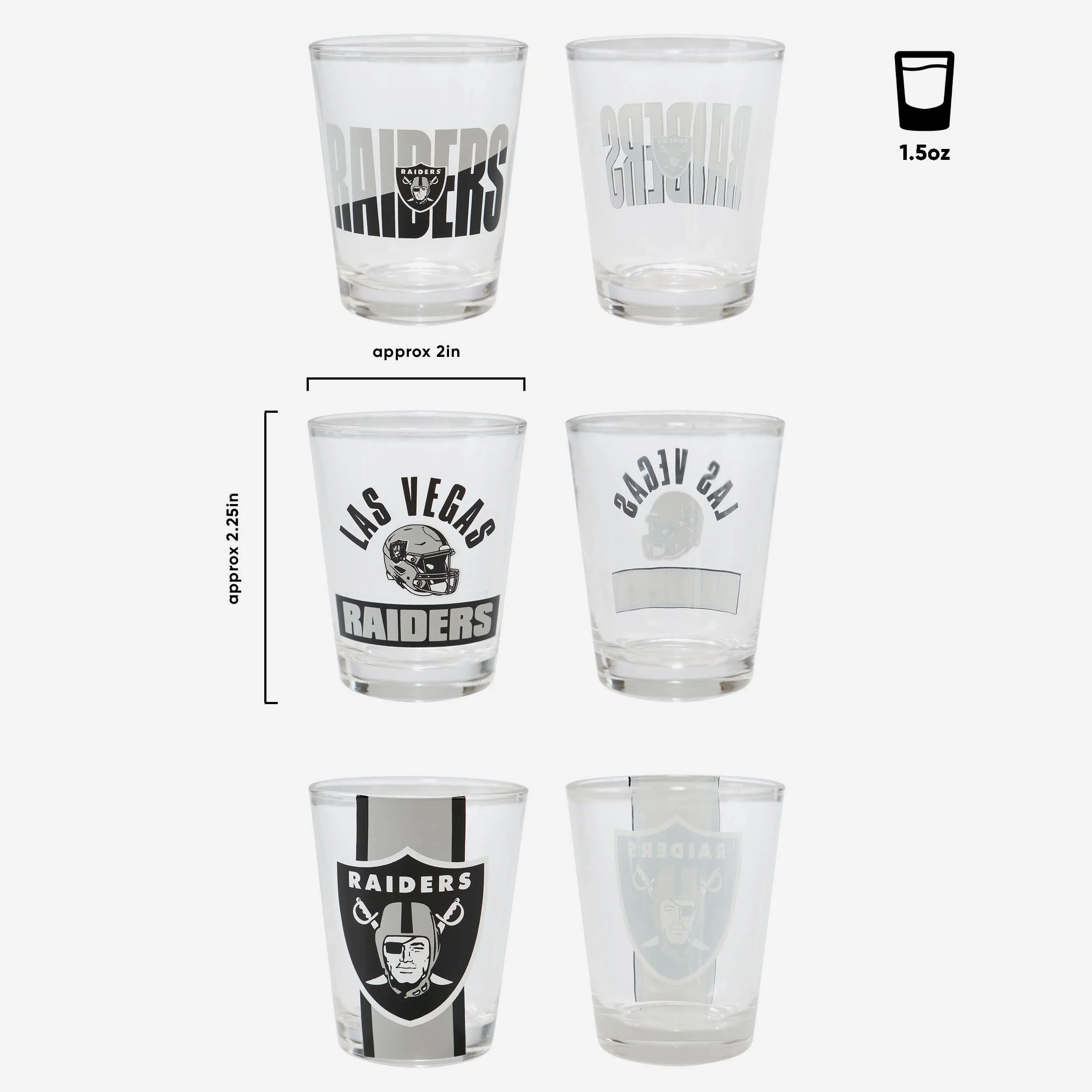 Las Vegas Raiders 3 Pack Shot Glass - Image 3