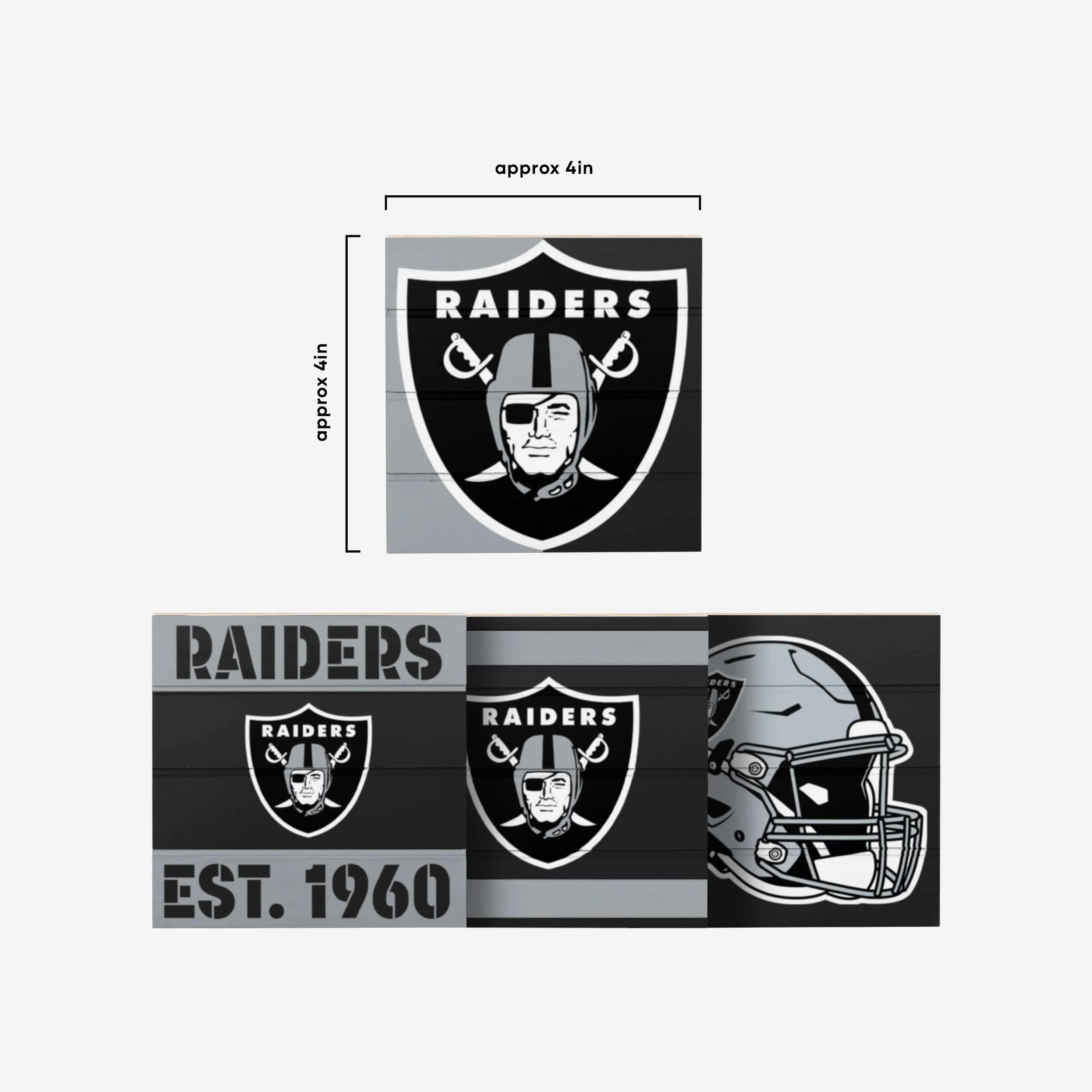 Las Vegas Raiders 4 Pack Pallet Coaster Set - Image 4