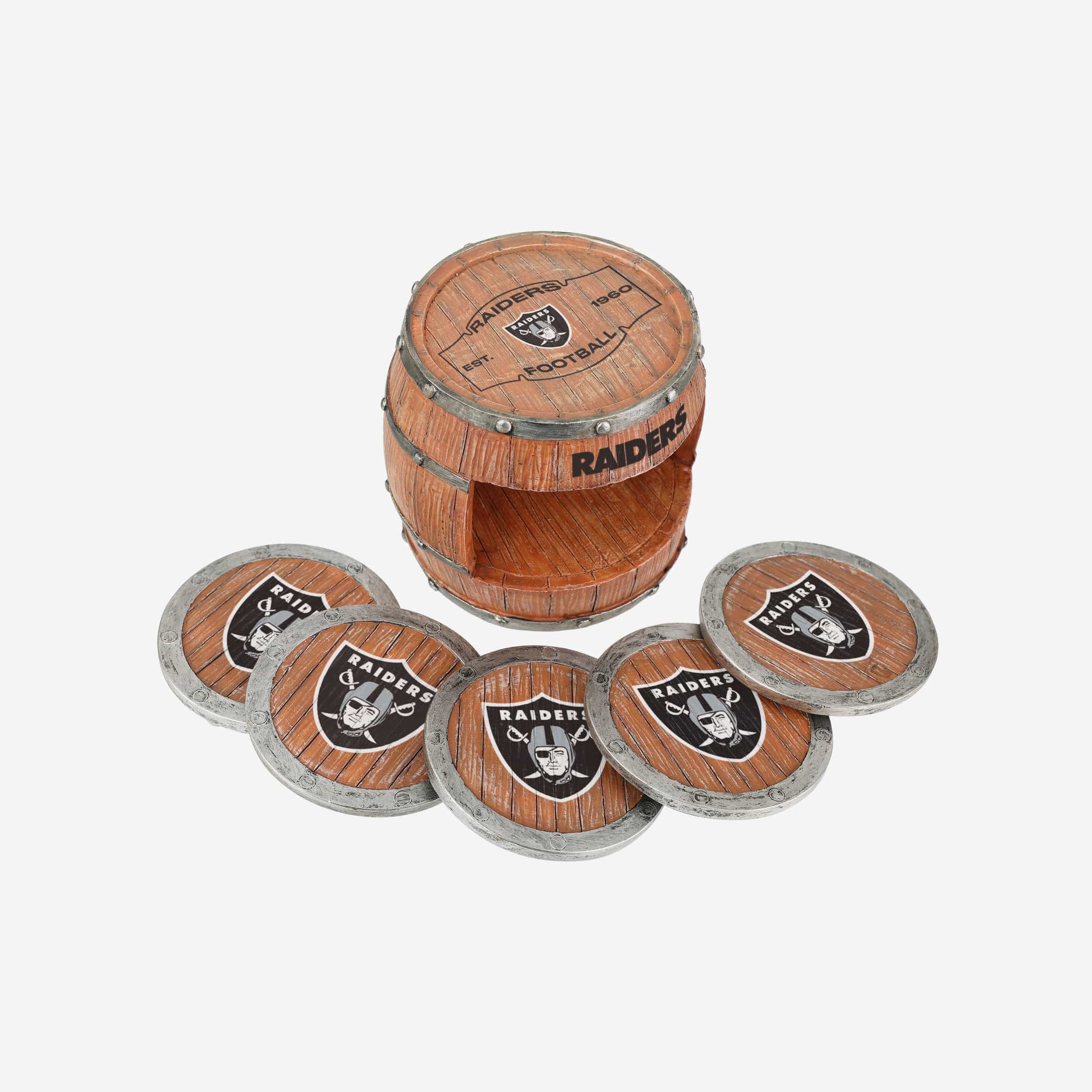 Las Vegas Raiders 5 Pack Barrel Coaster Set - Image 3