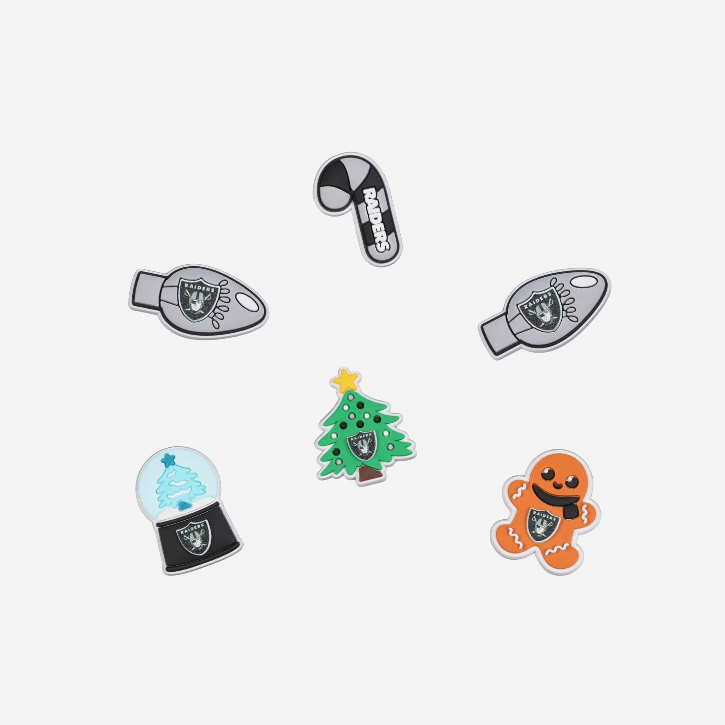 Las Vegas Raiders 6 Pack Holiday Team Clog Charms