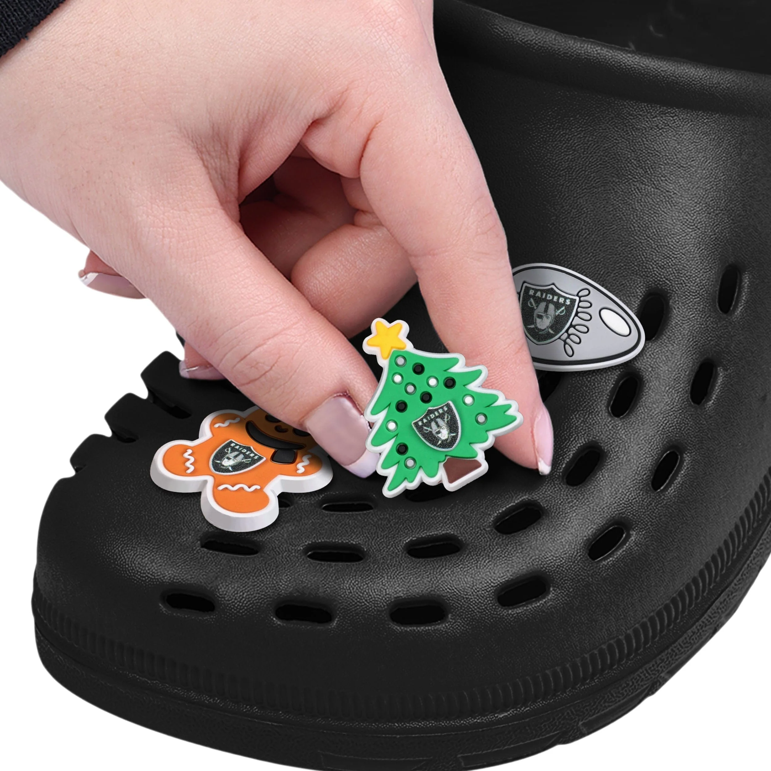 Las Vegas Raiders 6 Pack Holiday Team Clog Charms - Image 3