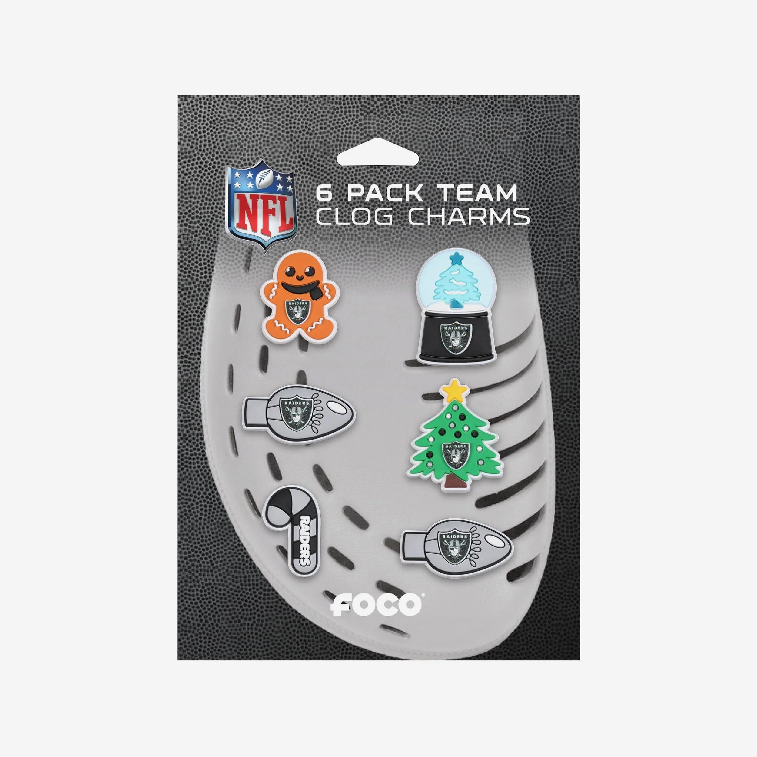 Las Vegas Raiders 6 Pack Holiday Team Clog Charms - Image 5