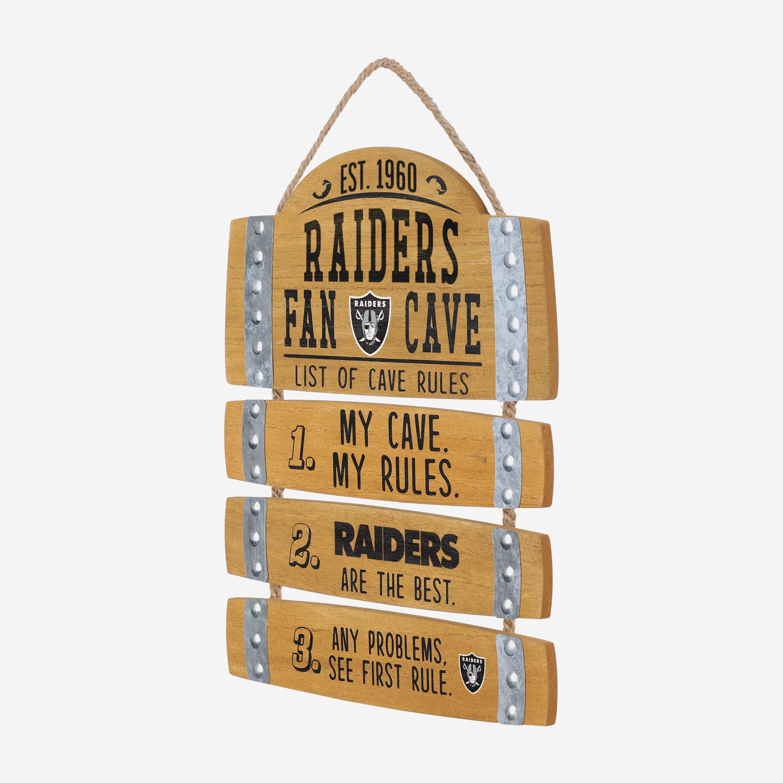 Las Vegas Raiders Barrel Slat Mancave Sign - Image 2