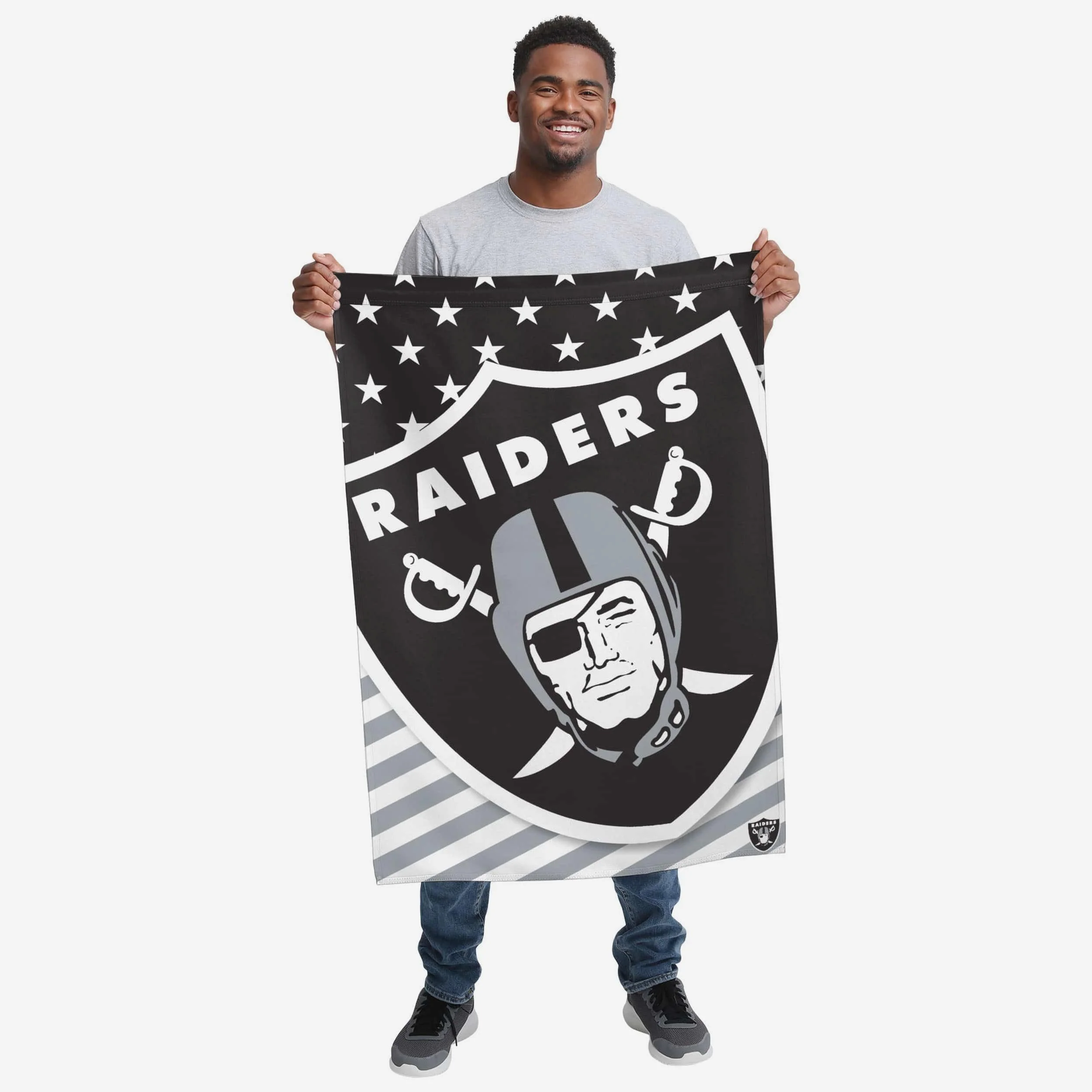 Las Vegas Raiders Big Logo Americana Vertical Flag - Image 2