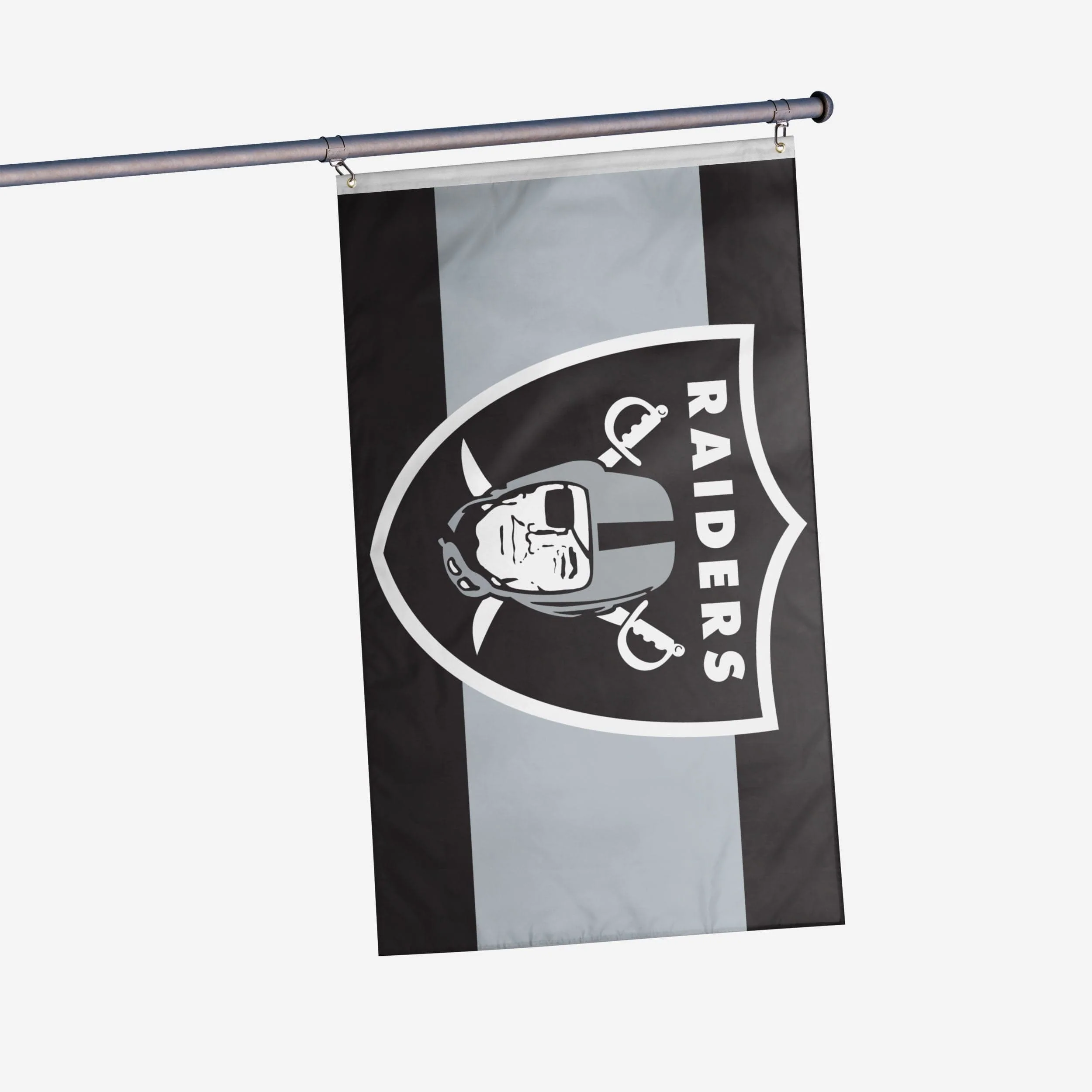Las Vegas Raiders Big Logo Team Stripe Horizontal Flag