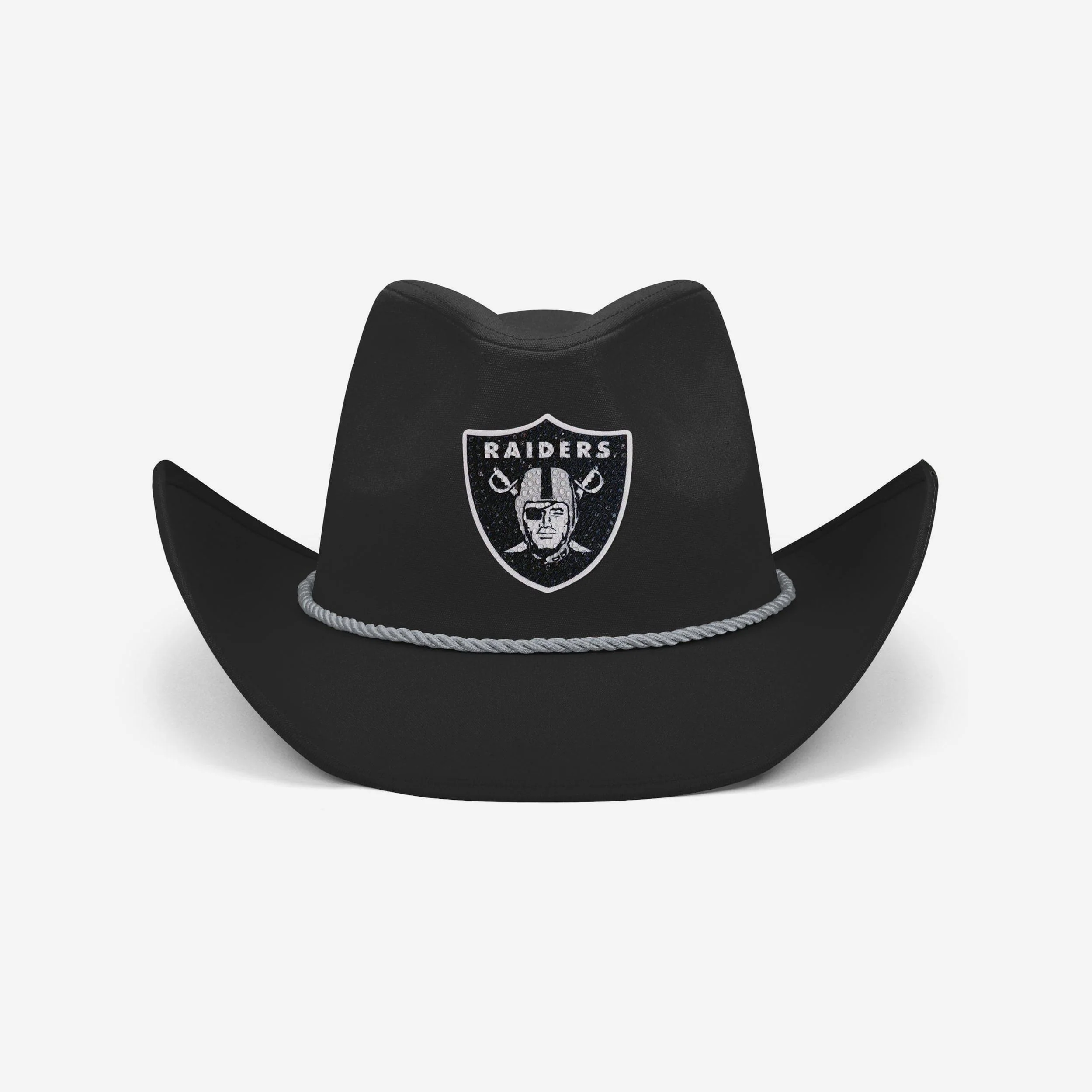 Las Vegas Raiders Black Rhinestone Logo Cowboy Hat - Image 3