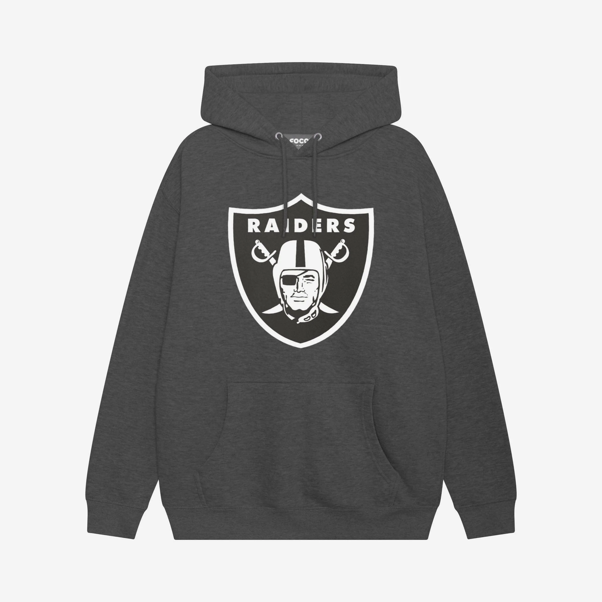 Las Vegas Raiders Black & White Primary Logo Hoodie