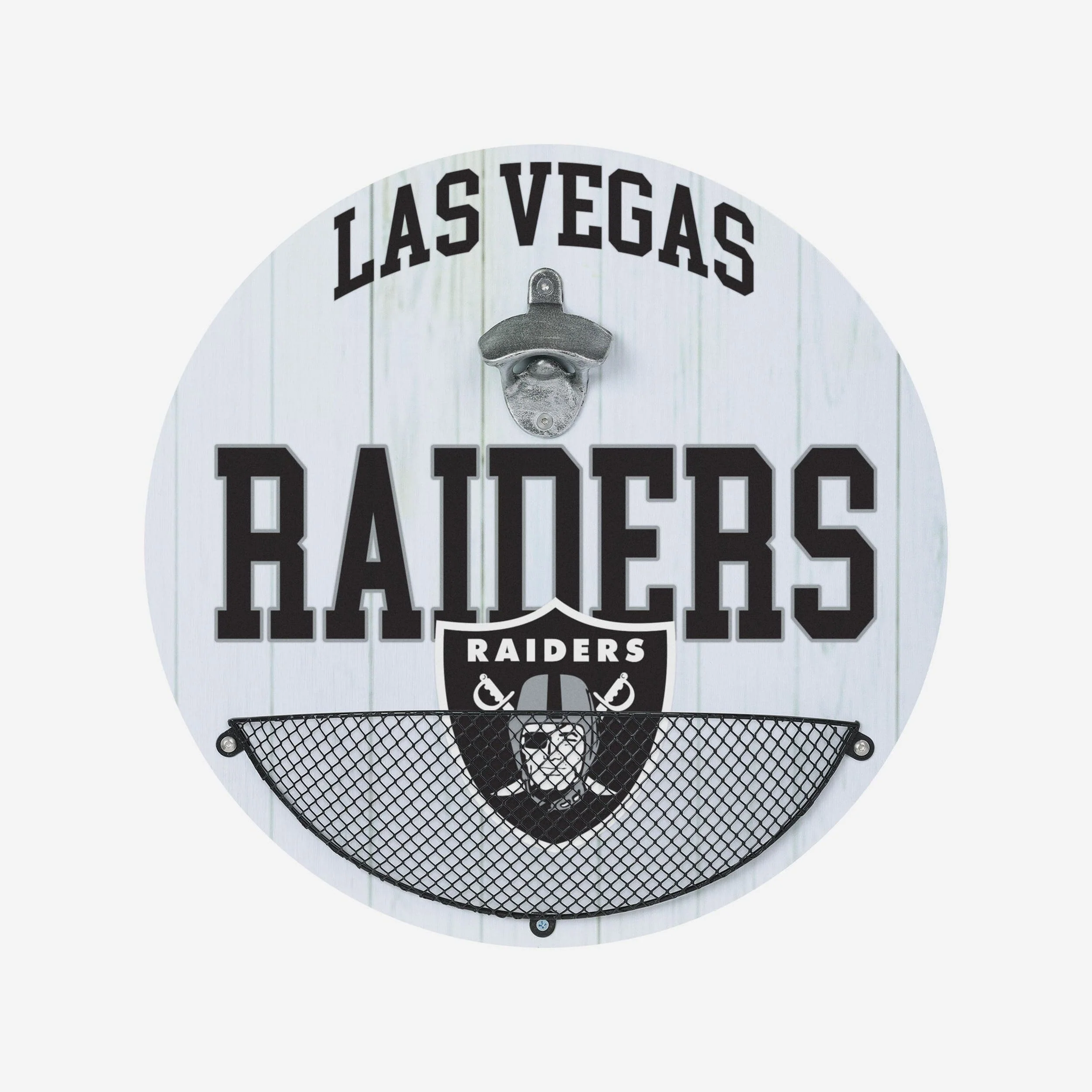 Las Vegas Raiders Bottle Opener Cap Catcher Wall Sign