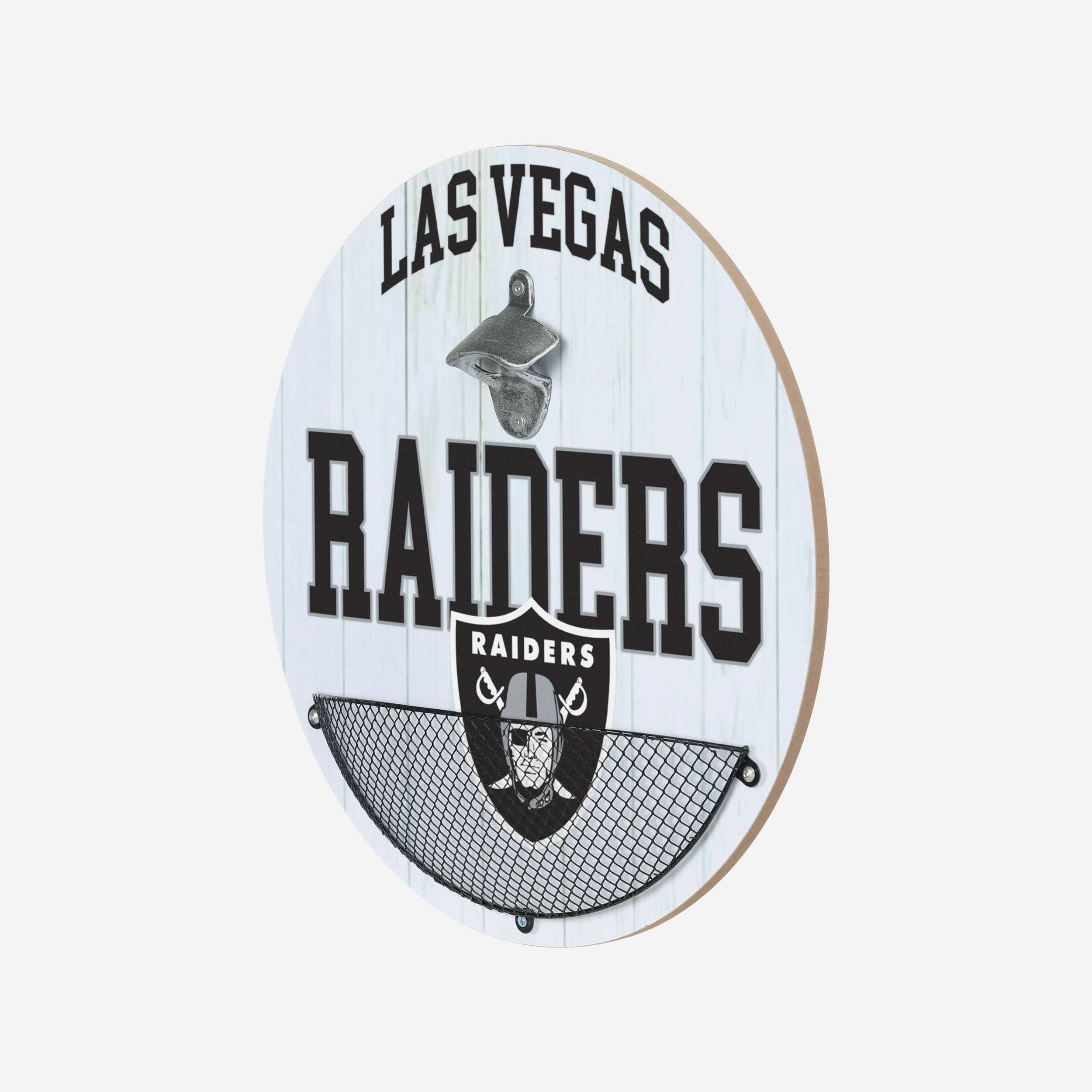 Las Vegas Raiders Bottle Opener Cap Catcher Wall Sign - Image 2
