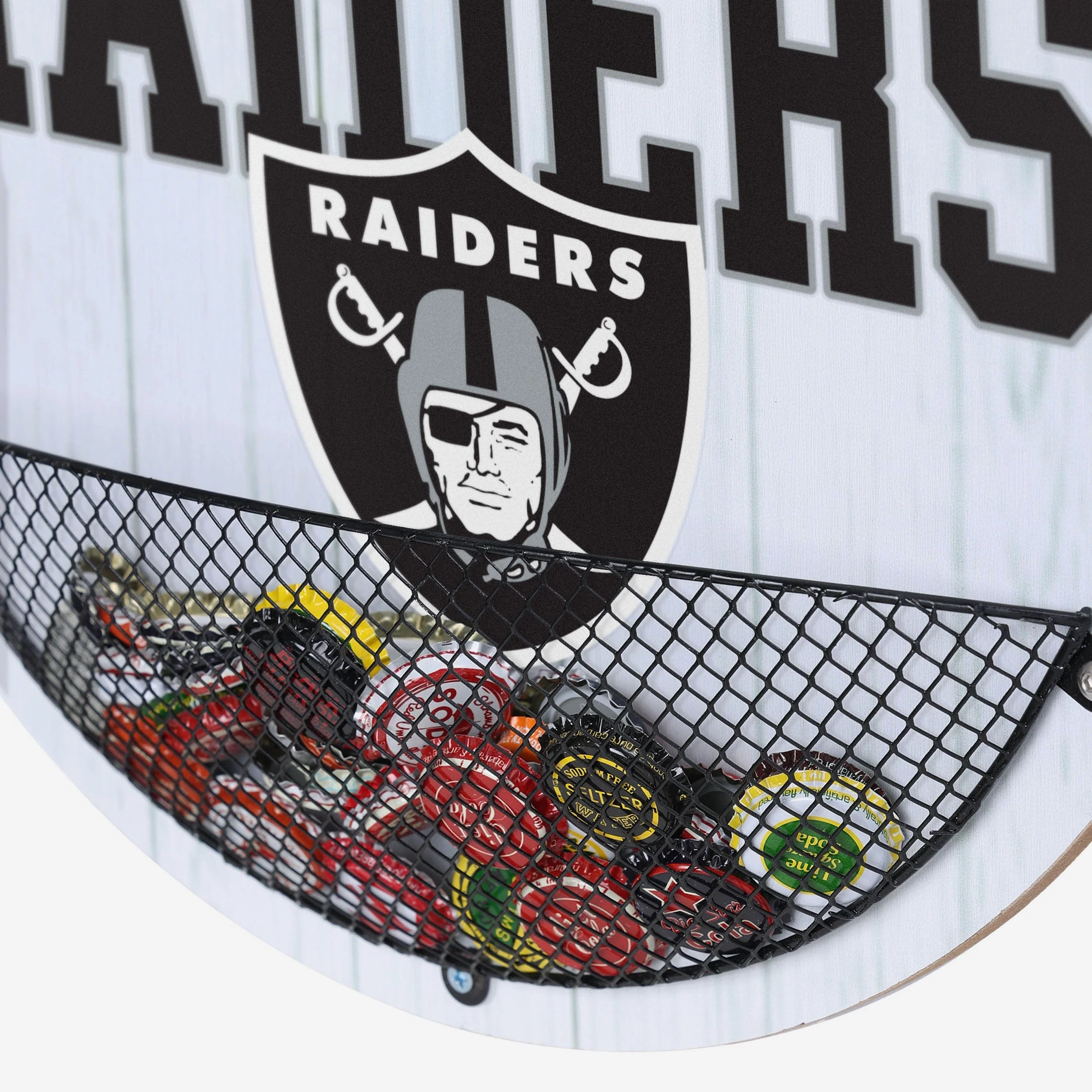 Las Vegas Raiders Bottle Opener Cap Catcher Wall Sign - Image 4