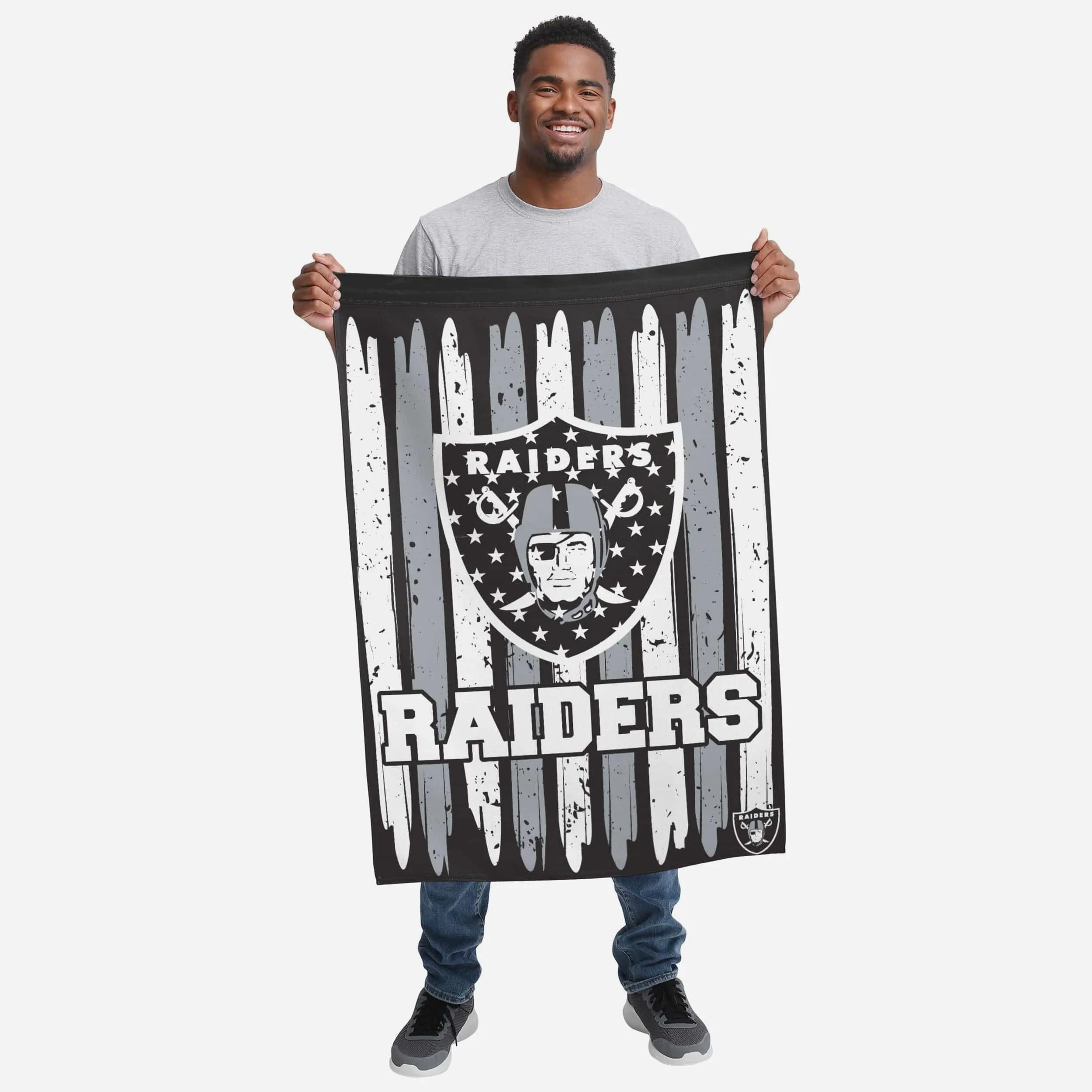 Las Vegas Raiders Brushstroke Americana Vertical Flag - Image 2